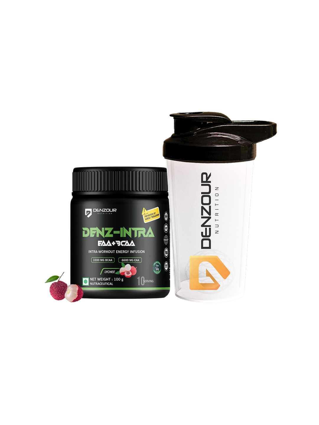 DENZOUR NUTRITION Denz-intra Faa+bcaa Intra-Workout Energy Infusion-100g- Lychee Flavor, White
DENZOUR NUTRITION Denz-intra Faa+bcaa Intra-Workout Energy Infusion-100g- Lychee Flavor, White