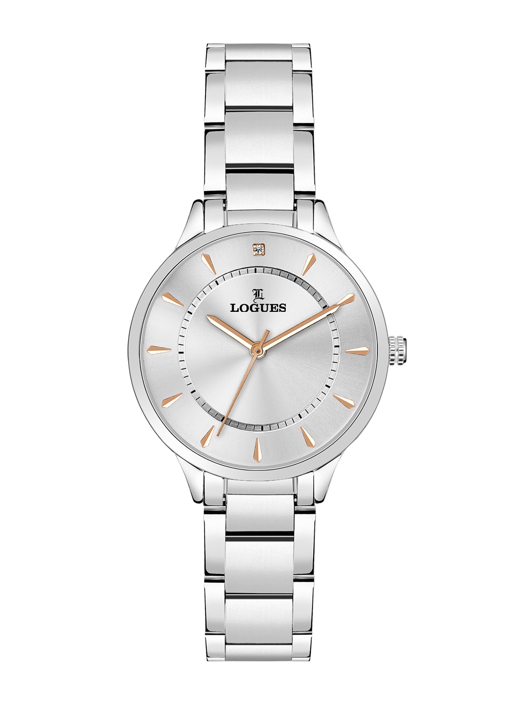 L LOGUES Women Brass Dial & Bracelet Style Straps Analogue Watch L E-714 SM-02, Silver
L LOGUES Women Brass Dial & Bracelet Style Straps Analogue Watch L E-714 SM-02, Silver