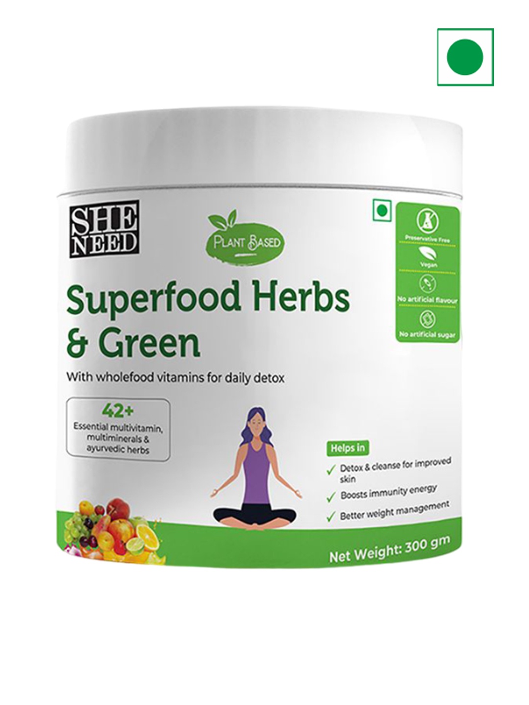 SHENEED Plant Based Superfood Greens & Herbs with 42+ Vitamins & Minerals - 300g, White
SHENEED Plant Based Superfood Greens & Herbs with 42+ Vitamins & Minerals - 300g, White