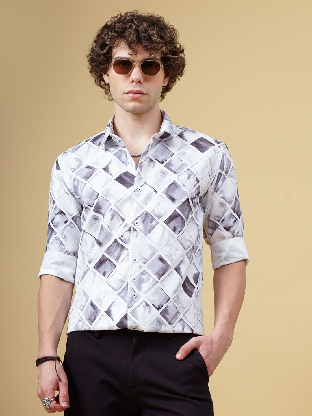PAUL STREET Men Standard Spread Collar Abstract Printed Slim Fit Casual Shirt, White
PAUL STREET Men Standard Spread Collar Abstract Printed Slim Fit Casual Shirt, White