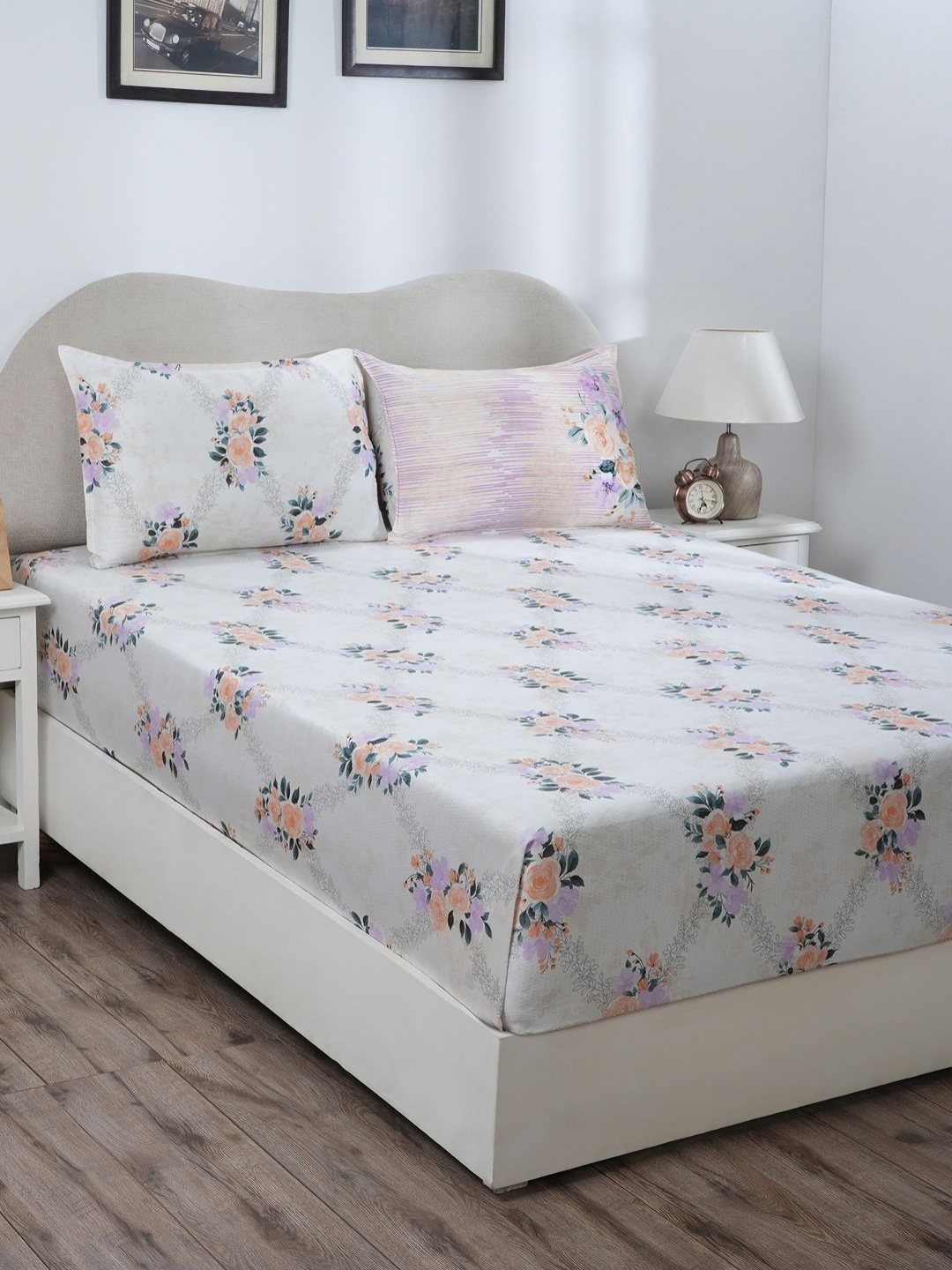 MASPAR Eclectic Garden Pink Printed 300TC Pure Cotton Double Queen Fitted Bedsheet Set
MASPAR Eclectic Garden Pink Printed 300TC Pure Cotton Double Queen Fitted Bedsheet Set