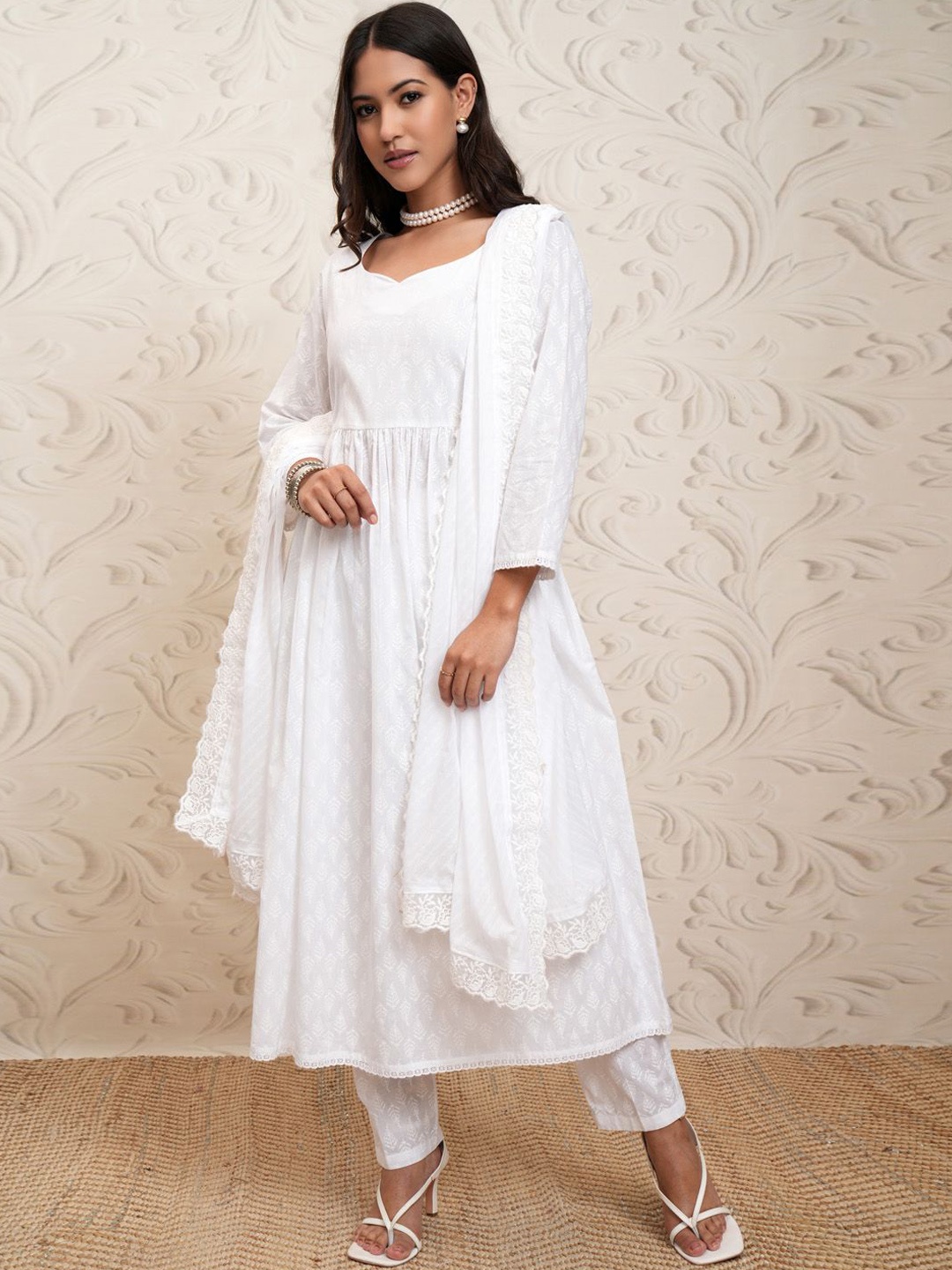 Vishudh Ethnic Motifs Printed Pure Cotton Straight Kurta & Trousers With Dupatta, White
Vishudh Ethnic Motifs Printed Pure Cotton Straight Kurta & Trousers With Dupatta, White