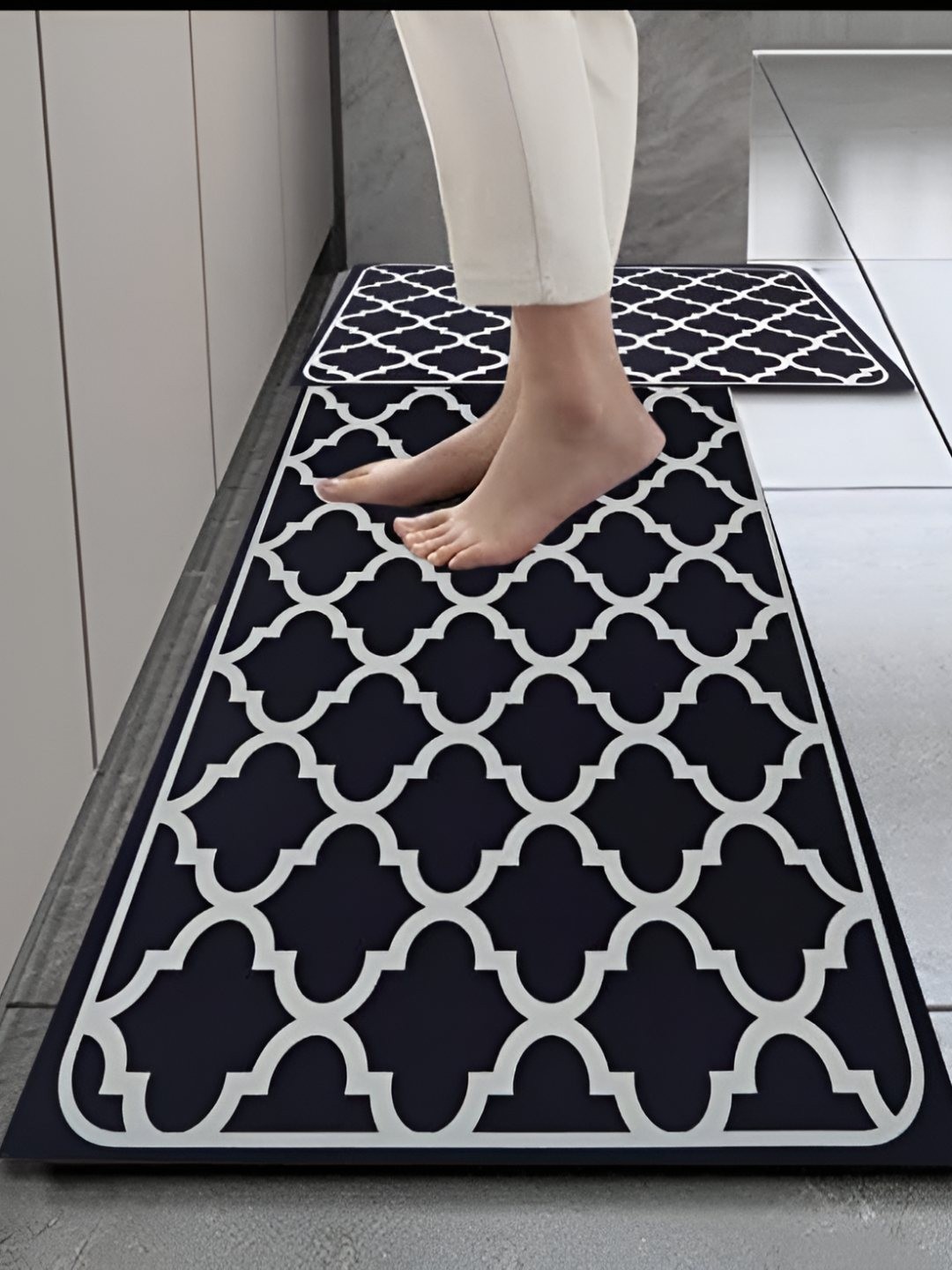 HomeCloud Navy Blue & White 2 Pieces Geometric Printed Microfiber Anti Skid Floor Mats
HomeCloud Navy Blue & White 2 Pieces Geometric Printed Microfiber Anti Skid Floor Mats