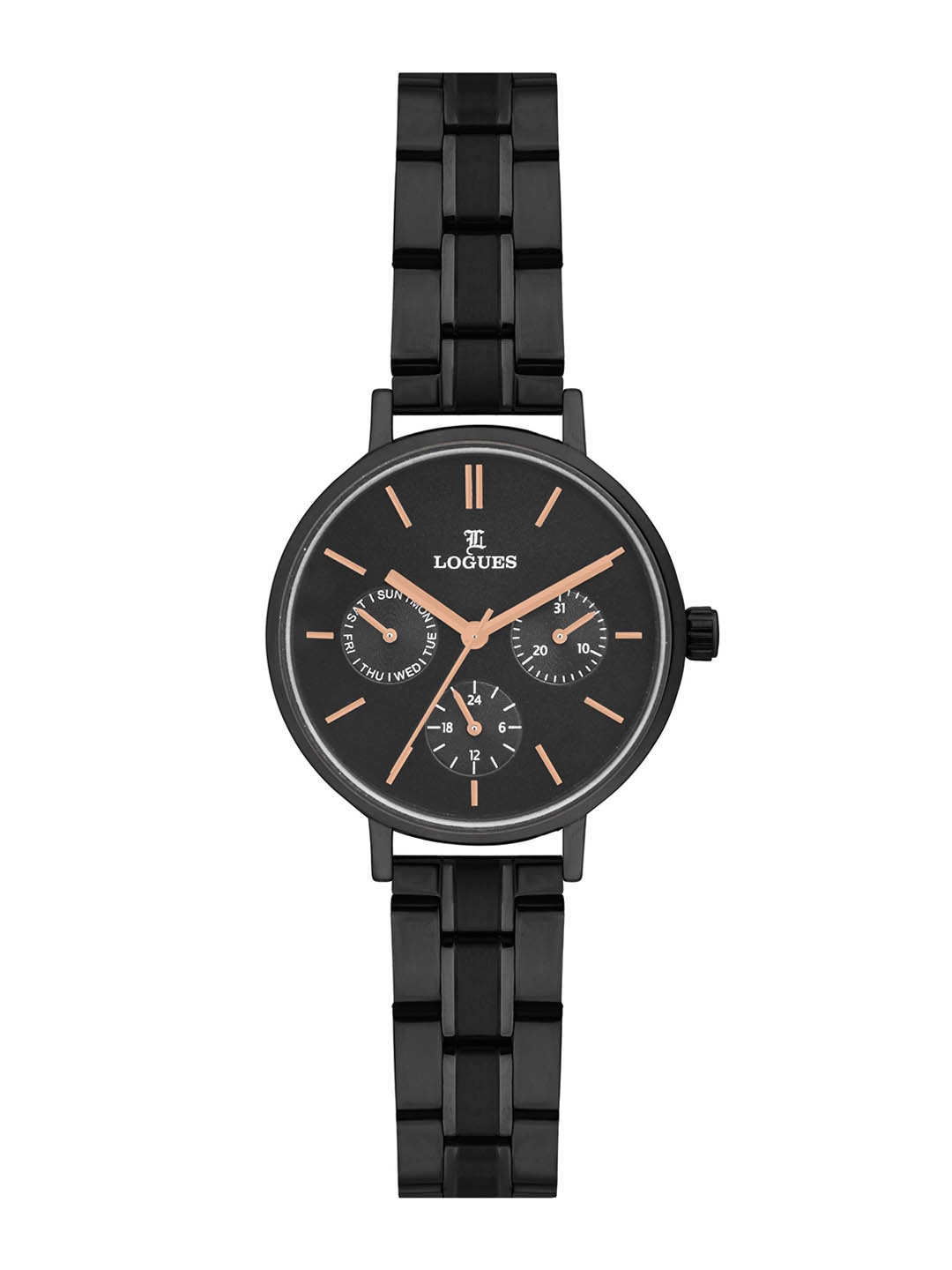 L LOGUES Women Brass Dial & Bracelet Style Straps Analogue Watch L 1713 NM-03, Black
L LOGUES Women Brass Dial & Bracelet Style Straps Analogue Watch L 1713 NM-03, Black