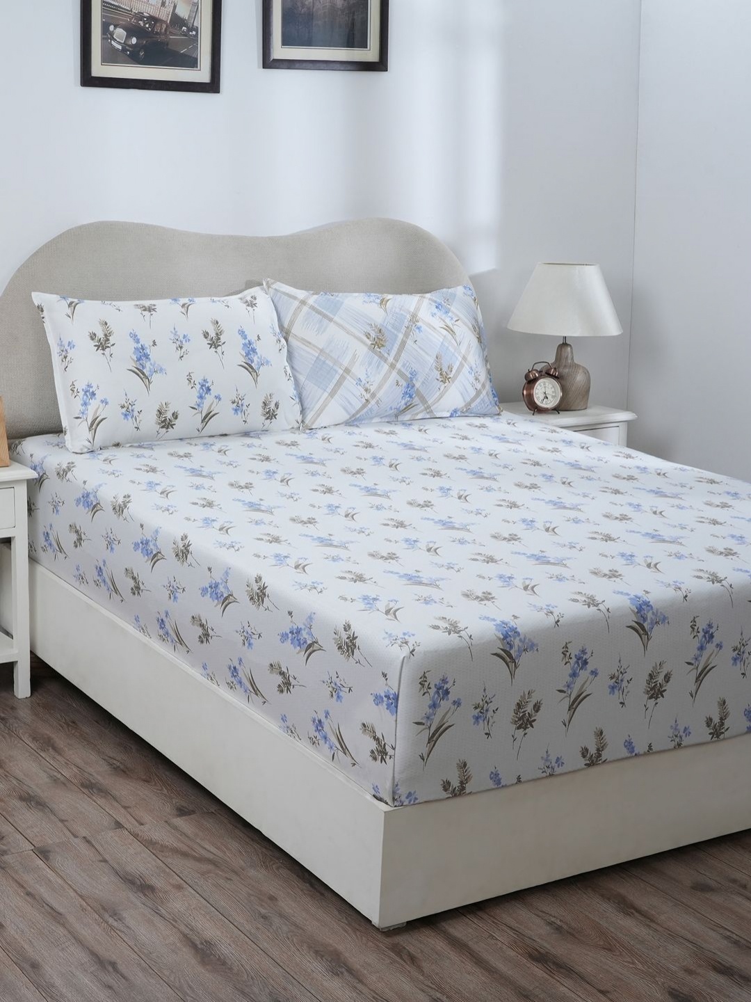 MASPAR Eclectic Garden Blue Printed 300TC Pure Cotton Double Queen Fitted Bedsheet Set
MASPAR Eclectic Garden Blue Printed 300TC Pure Cotton Double Queen Fitted Bedsheet Set