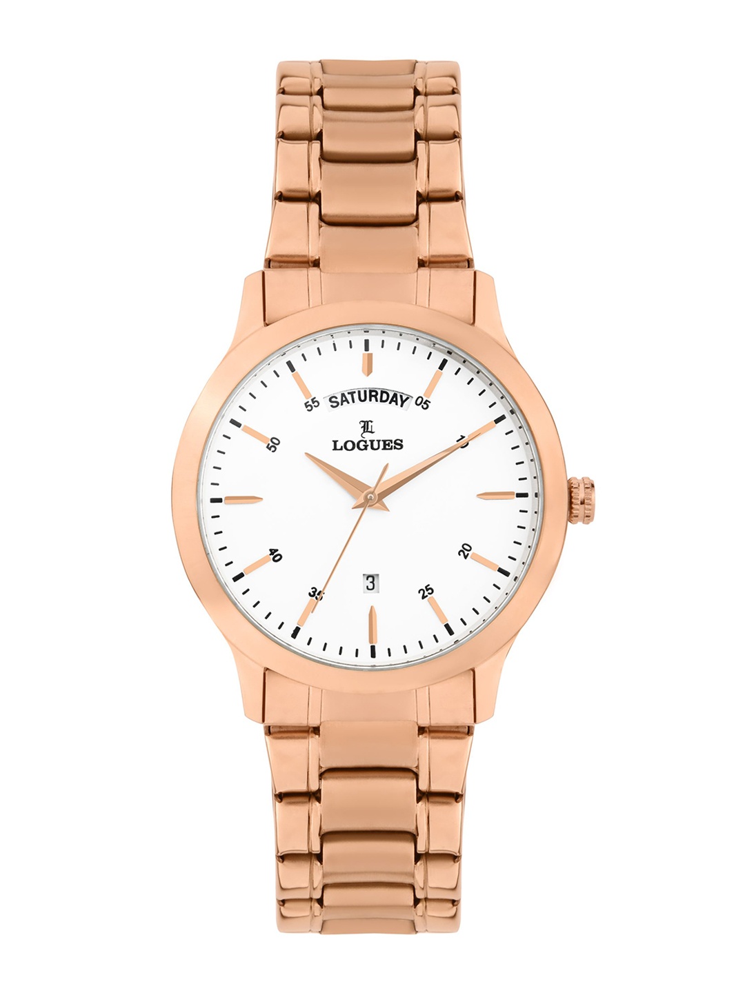 L LOGUES Men Brass Dial & Bracelet Style Straps Analogue Watch G E-457 WMD-02, Rose gold
L LOGUES Men Brass Dial & Bracelet Style Straps Analogue Watch G E-457 WMD-02, Rose gold