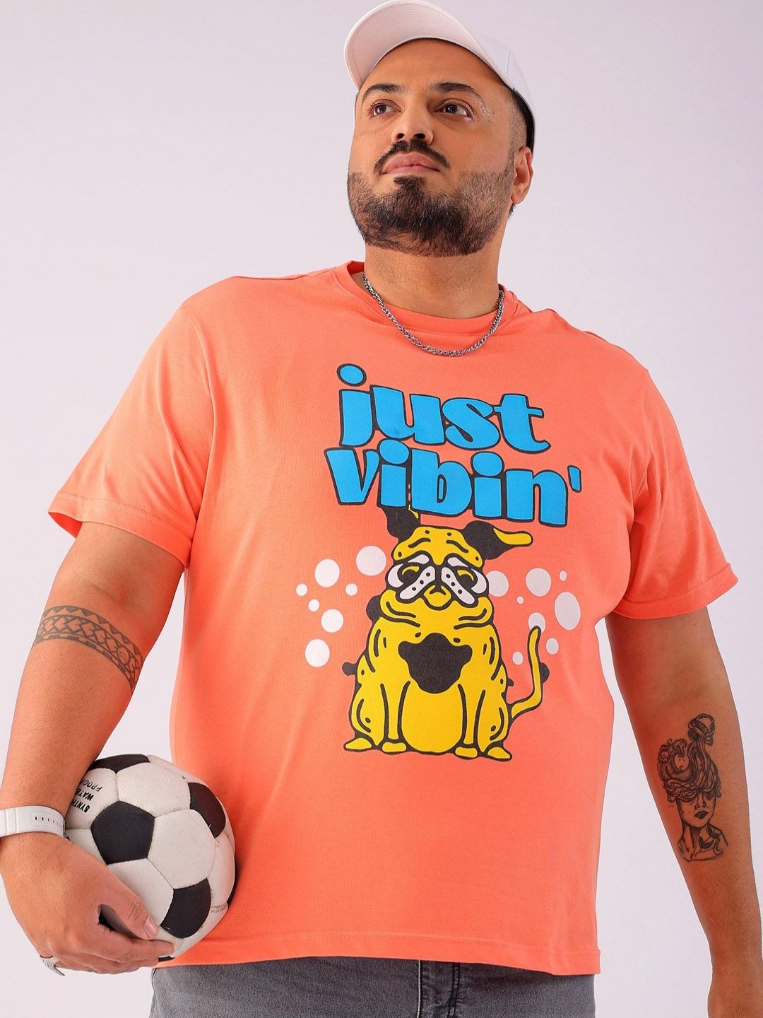 Hardsoda by The Indian Garage Co Men Plus Size Graphic Printed Round Neck Cotton Relaxed Fit T-Shirt, Orange
Hardsoda by The Indian Garage Co Men Plus Size Graphic Printed Round Neck Cotton Relaxed Fit T-Shirt, Orange