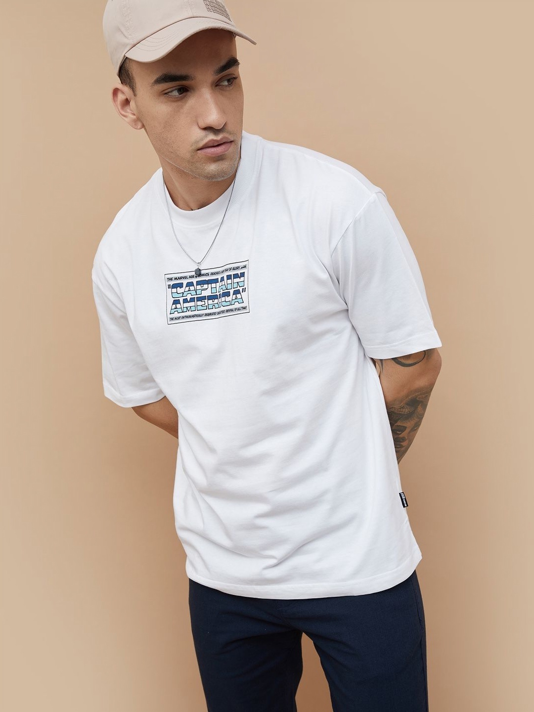 Fame Forever by Lifestyle Men Graphic Printed Round Neck Cotton Oversized T-shirt, White
Fame Forever by Lifestyle Men Graphic Printed Round Neck Cotton Oversized T-shirt, White