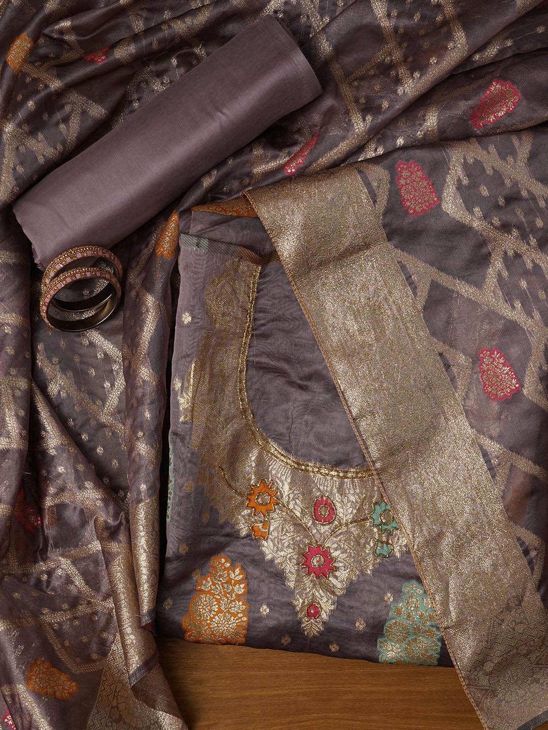 Jaipur Kurti Unstitched Woven Design Silk Blend Dress Material With Dupatta, Purple
Jaipur Kurti Unstitched Woven Design Silk Blend Dress Material With Dupatta, Purple