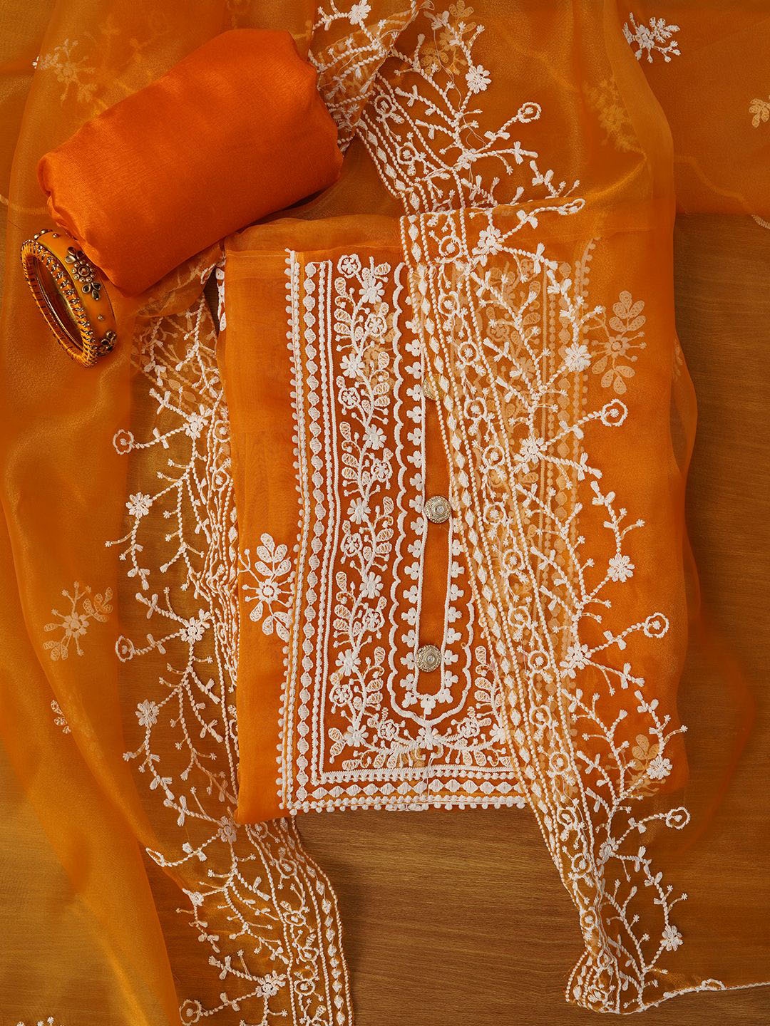 Jaipur Kurti Unstitched Embroidered Organza Dress Material With Dupatta, Orange
Jaipur Kurti Unstitched Embroidered Organza Dress Material With Dupatta, Orange