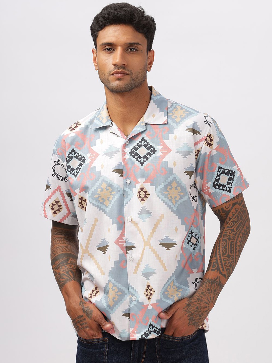 Vestirio Men Relaxed Spread Collar Ethnic Motifs Printed Relaxed Fit Casual Shirt, Cream
Vestirio Men Relaxed Spread Collar Ethnic Motifs Printed Relaxed Fit Casual Shirt, Cream