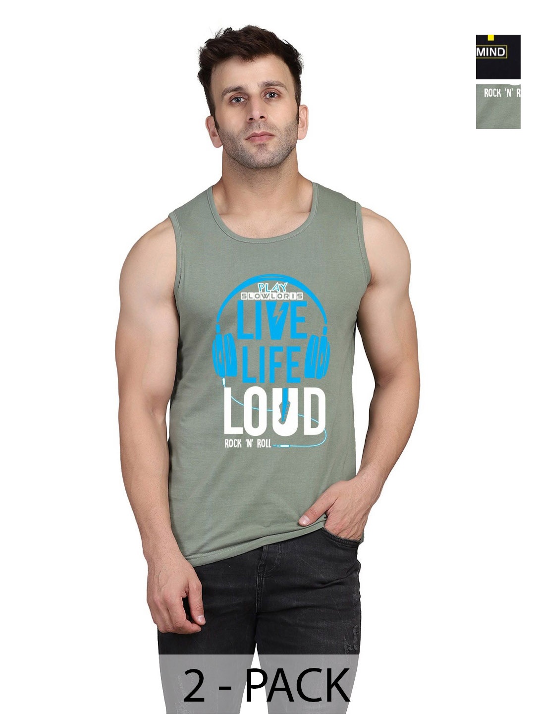 SLOWLORIS Men Pack Of 2 Typography Printed Round Neck Cotton Slim Fit T-shirts, Green
SLOWLORIS Men Pack Of 2 Typography Printed Round Neck Cotton Slim Fit T-shirts, Green