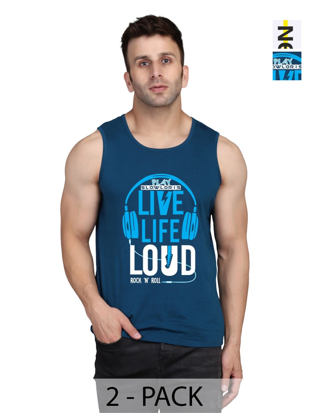 SLOWLORIS Men Pack Of 2 Typography Printed Round Neck Cotton Slim Fit T-shirts, Teal
SLOWLORIS Men Pack Of 2 Typography Printed Round Neck Cotton Slim Fit T-shirts, Teal