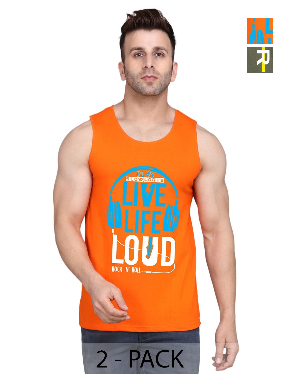 SLOWLORIS Men Pack Of 2 Typography Printed Round Neck Cotton Slim Fit T-shirts, Orange
SLOWLORIS Men Pack Of 2 Typography Printed Round Neck Cotton Slim Fit T-shirts, Orange