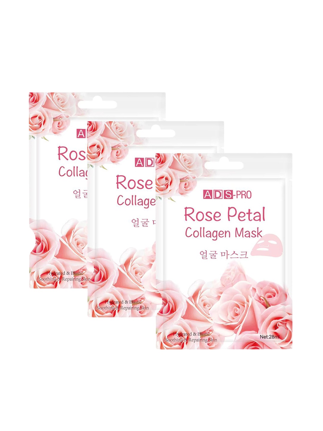 A.D.S Set Of 3 Rose Petal Sheet Mask For Soothing & Relief the Skin -28ml Each, White
A.D.S Set Of 3 Rose Petal Sheet Mask For Soothing & Relief the Skin -28ml Each, White