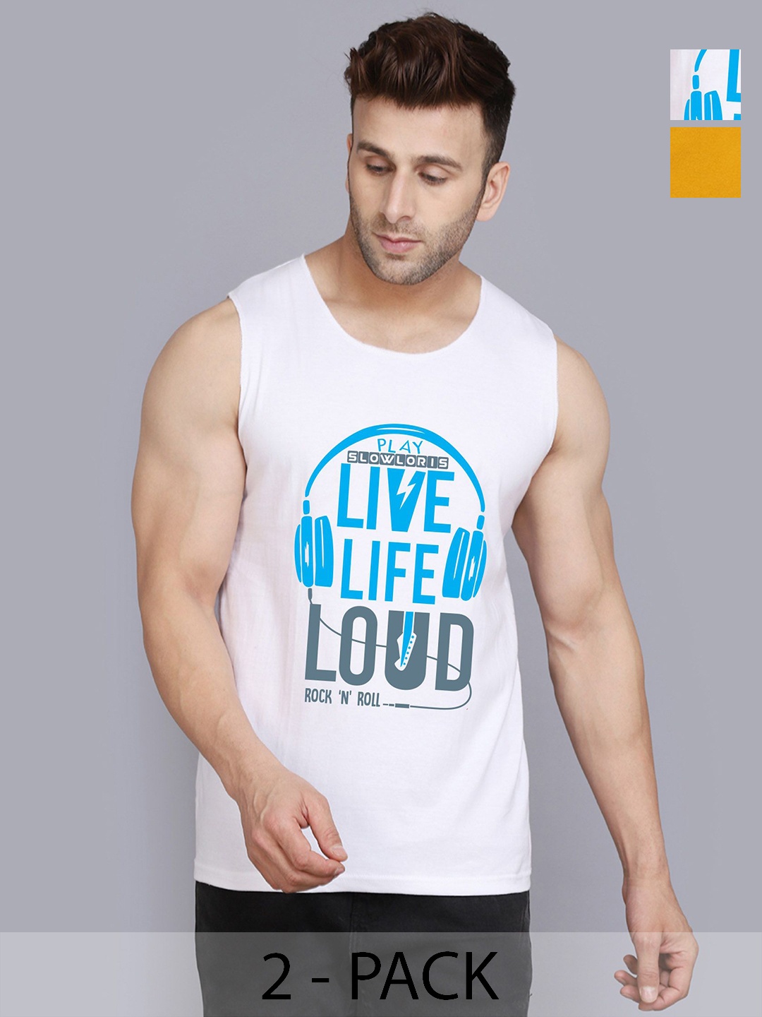 SLOWLORIS Men Pack Of 2 Typography Printed Round Neck Cotton Slim Fit T-shirts, White
SLOWLORIS Men Pack Of 2 Typography Printed Round Neck Cotton Slim Fit T-shirts, White