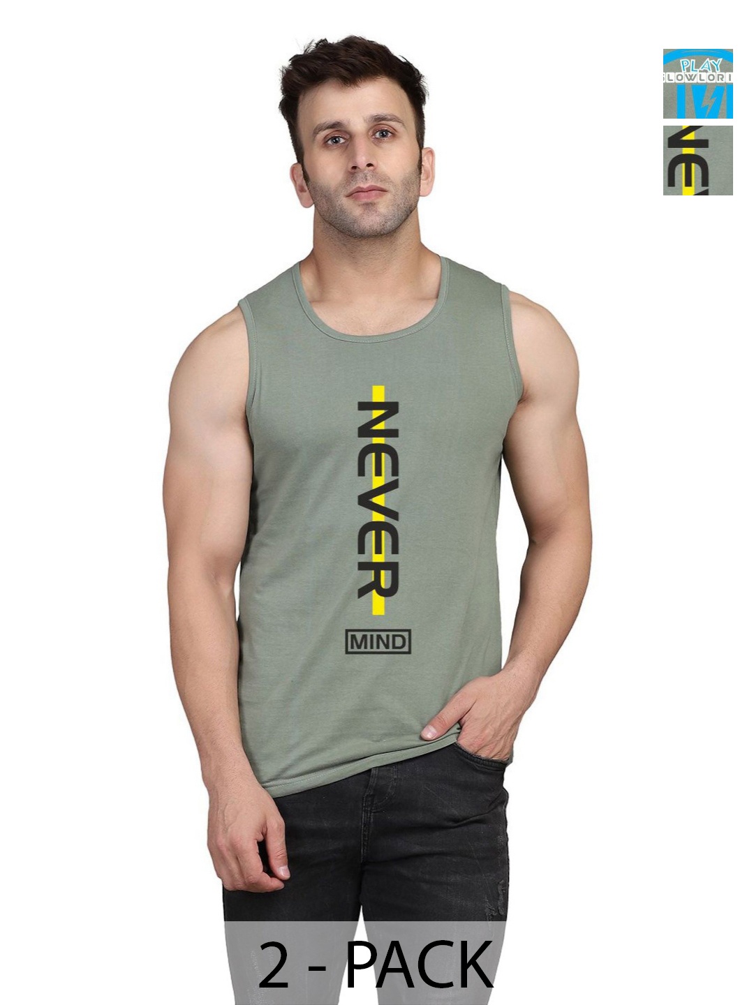SLOWLORIS Men Pack Of 2 Typography Printed Round Neck Cotton Slim Fit T-shirts, Green
SLOWLORIS Men Pack Of 2 Typography Printed Round Neck Cotton Slim Fit T-shirts, Green
