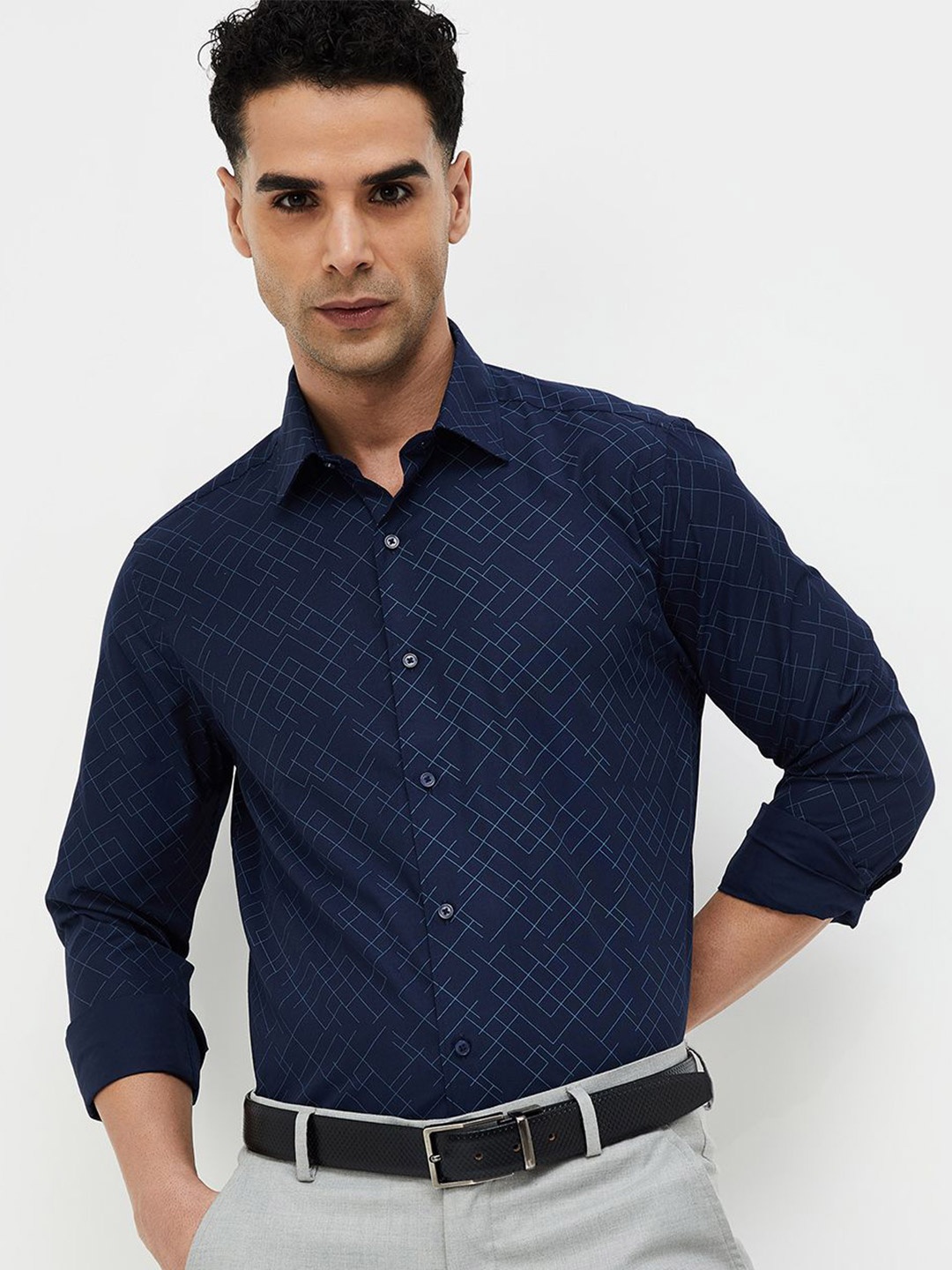 CODE by Lifestyle Men Spread Collar Abstract Printed Cotton Slim Fit Formal Shirt, Blue
CODE by Lifestyle Men Spread Collar Abstract Printed Cotton Slim Fit Formal Shirt, Blue
