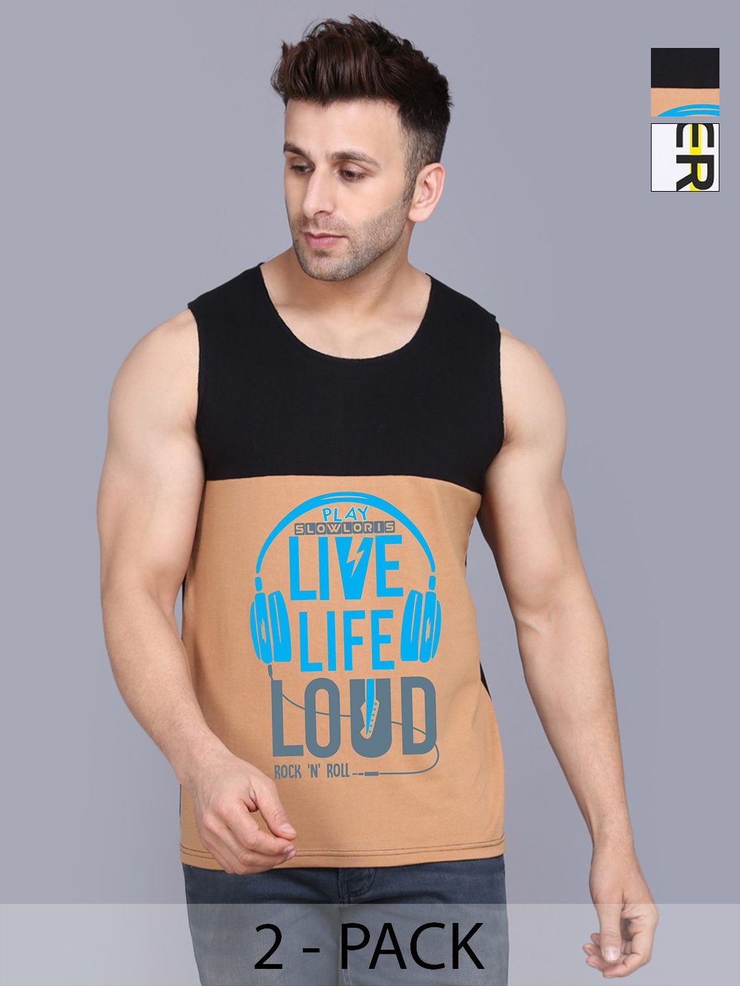 SLOWLORIS Men Pack Of 2 Typography Printed Round Neck Cotton Slim Fit T-shirts, Black
SLOWLORIS Men Pack Of 2 Typography Printed Round Neck Cotton Slim Fit T-shirts, Black