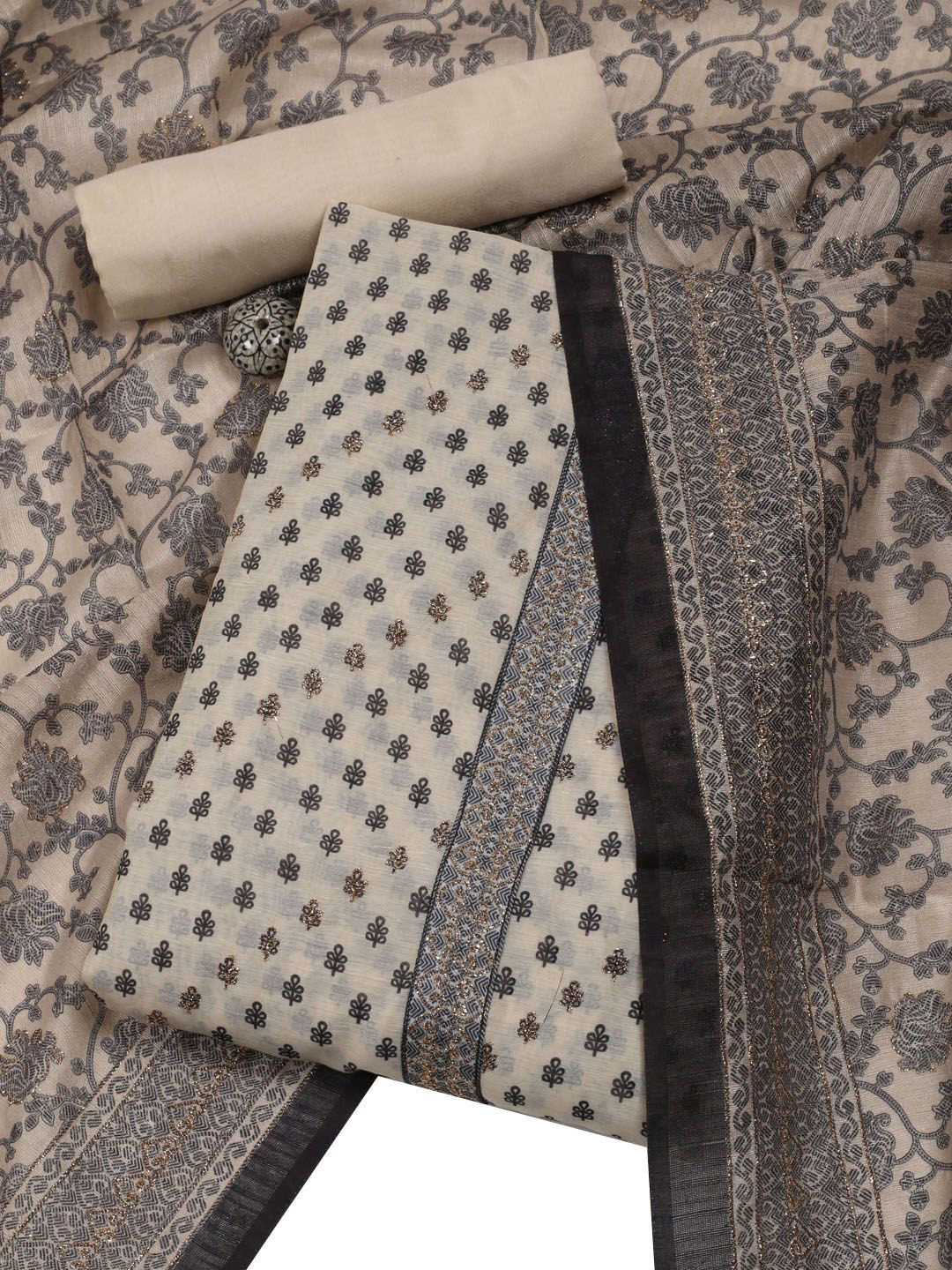 Meena Bazaar Floral Printed Chanderi Unstitched Dress Material, Cream
Meena Bazaar Floral Printed Chanderi Unstitched Dress Material, Cream