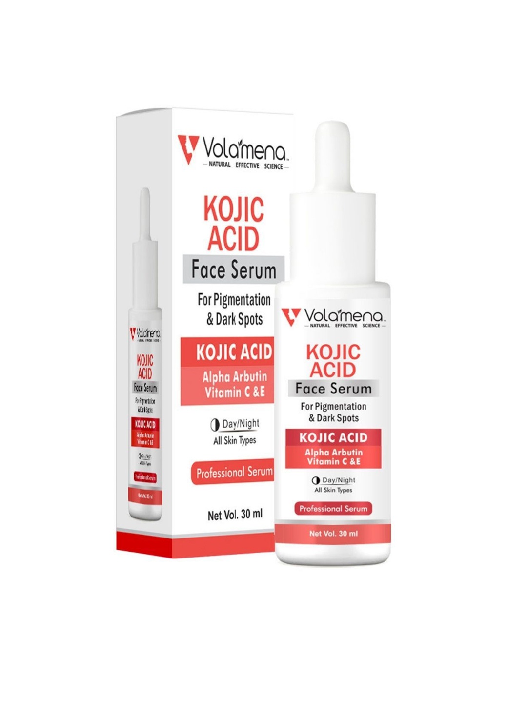 Volamena Kojic Acid Alpha Arbutin Vitamin C & E Professional Serum- 30ml, White
Volamena Kojic Acid Alpha Arbutin Vitamin C & E Professional Serum- 30ml, White