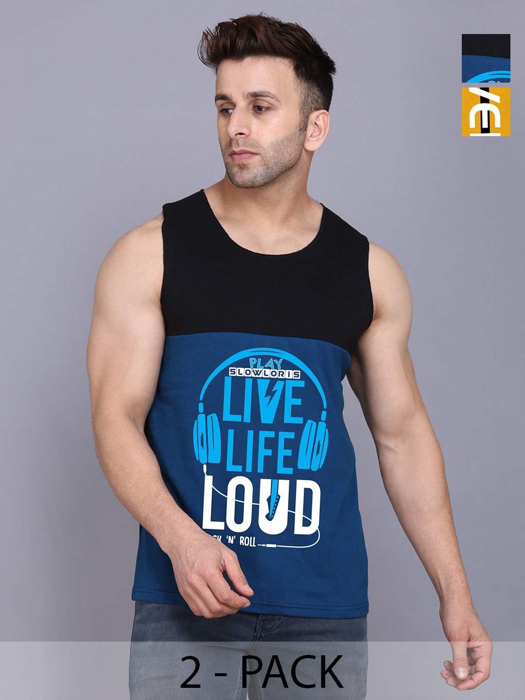 SLOWLORIS Men Pack Of 2 Typography Printed Round Neck Cotton Slim Fit T-shirts, Black
SLOWLORIS Men Pack Of 2 Typography Printed Round Neck Cotton Slim Fit T-shirts, Black