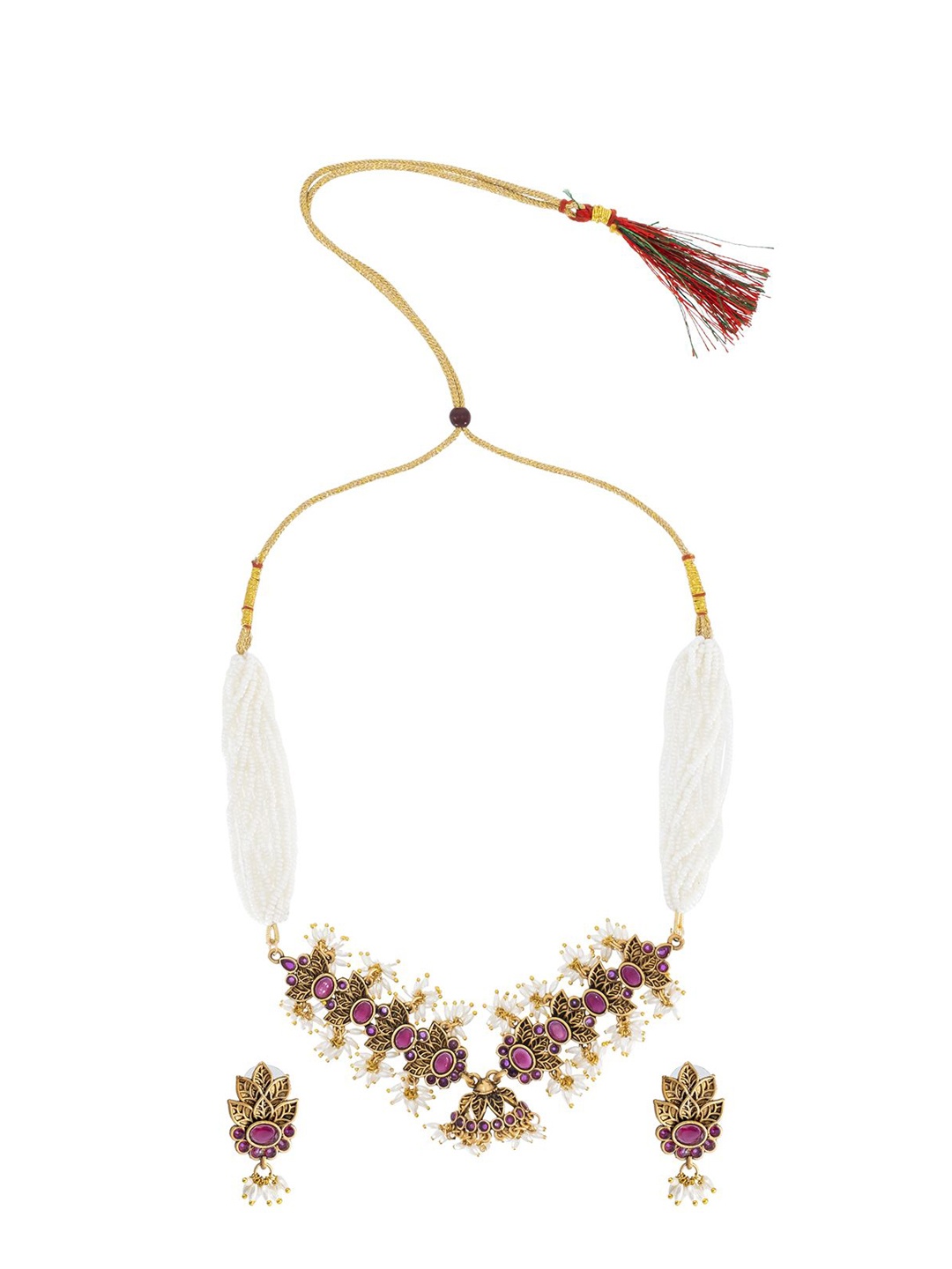 Shining Jewel - By Shivansh Gold-Plated Cubic Zirconia Studded & Beaded Jewellery Set
Shining Jewel - By Shivansh Gold-Plated Cubic Zirconia Studded & Beaded Jewellery Set