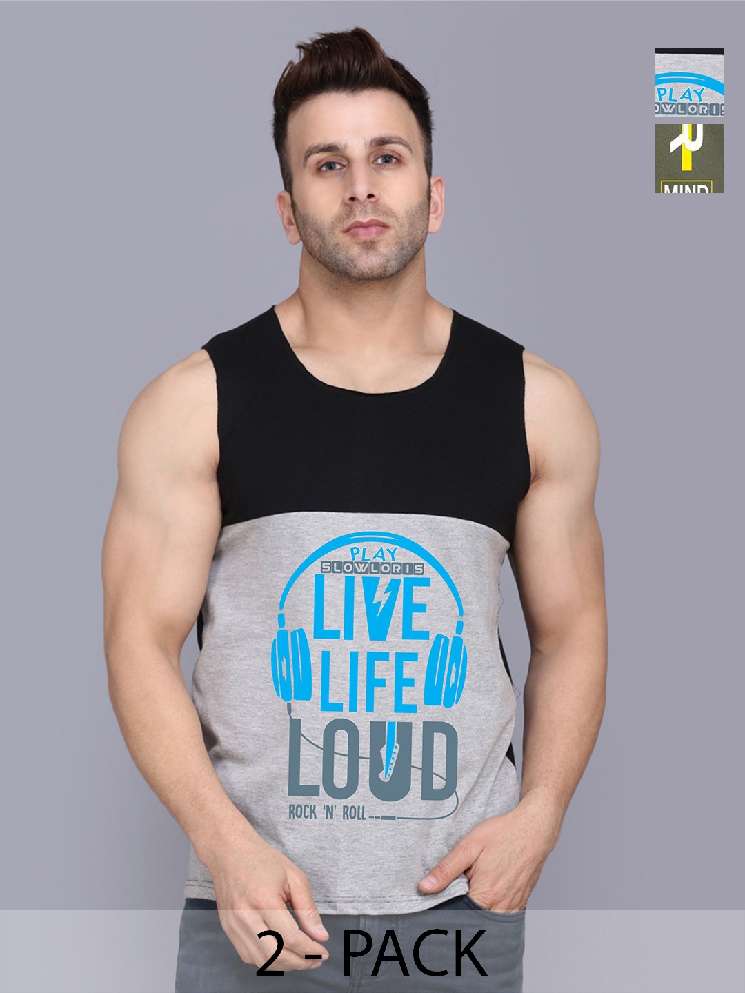 SLOWLORIS Men Pack Of 2 Typography Printed Round Neck Cotton Slim Fit T-shirts, Black
SLOWLORIS Men Pack Of 2 Typography Printed Round Neck Cotton Slim Fit T-shirts, Black