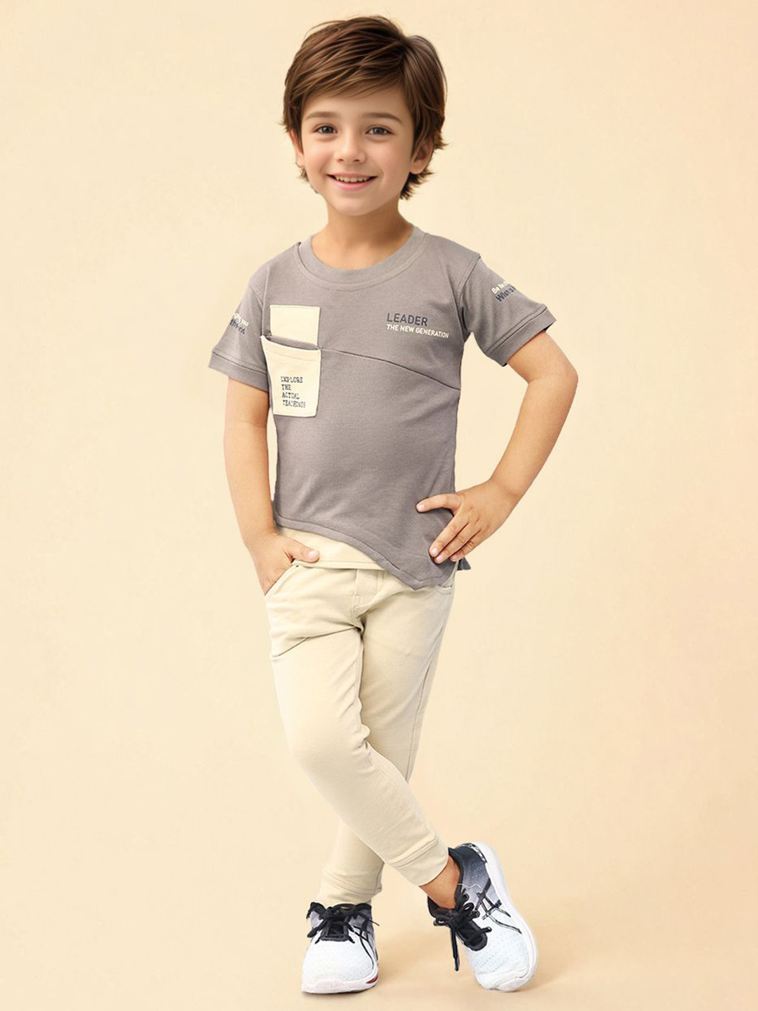 Toonyport Boys Typography Printed Round Neck Pure Cotton T-shirt with Trousers, Grey
Toonyport Boys Typography Printed Round Neck Pure Cotton T-shirt with Trousers, Grey