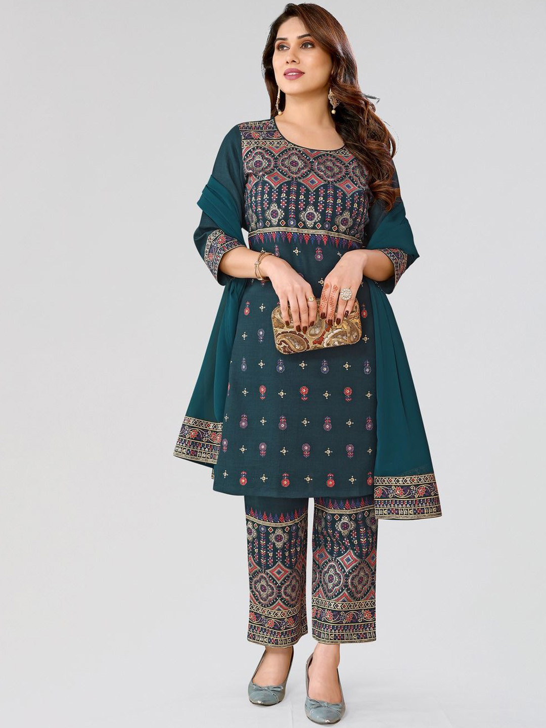 PYARI - A style for every story Women Floral Printed Regular Thread Work Kurta with Palazzos & With Dupatta, Blue
PYARI - A style for every story Women Floral Printed Regular Thread Work Kurta with Palazzos & With Dupatta, Blue