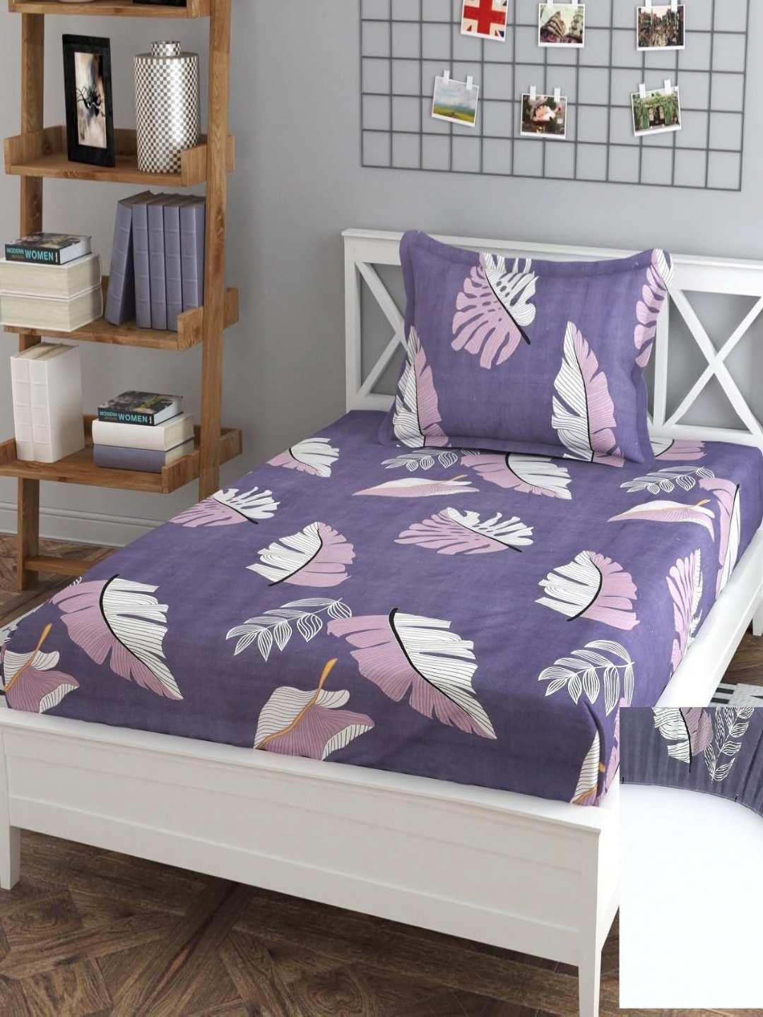 Innovative Edge Purple & White Cotton Floral160 TC Single Bedsheet with 1 Pillow Cover
Innovative Edge Purple & White Cotton Floral160 TC Single Bedsheet with 1 Pillow Cover
