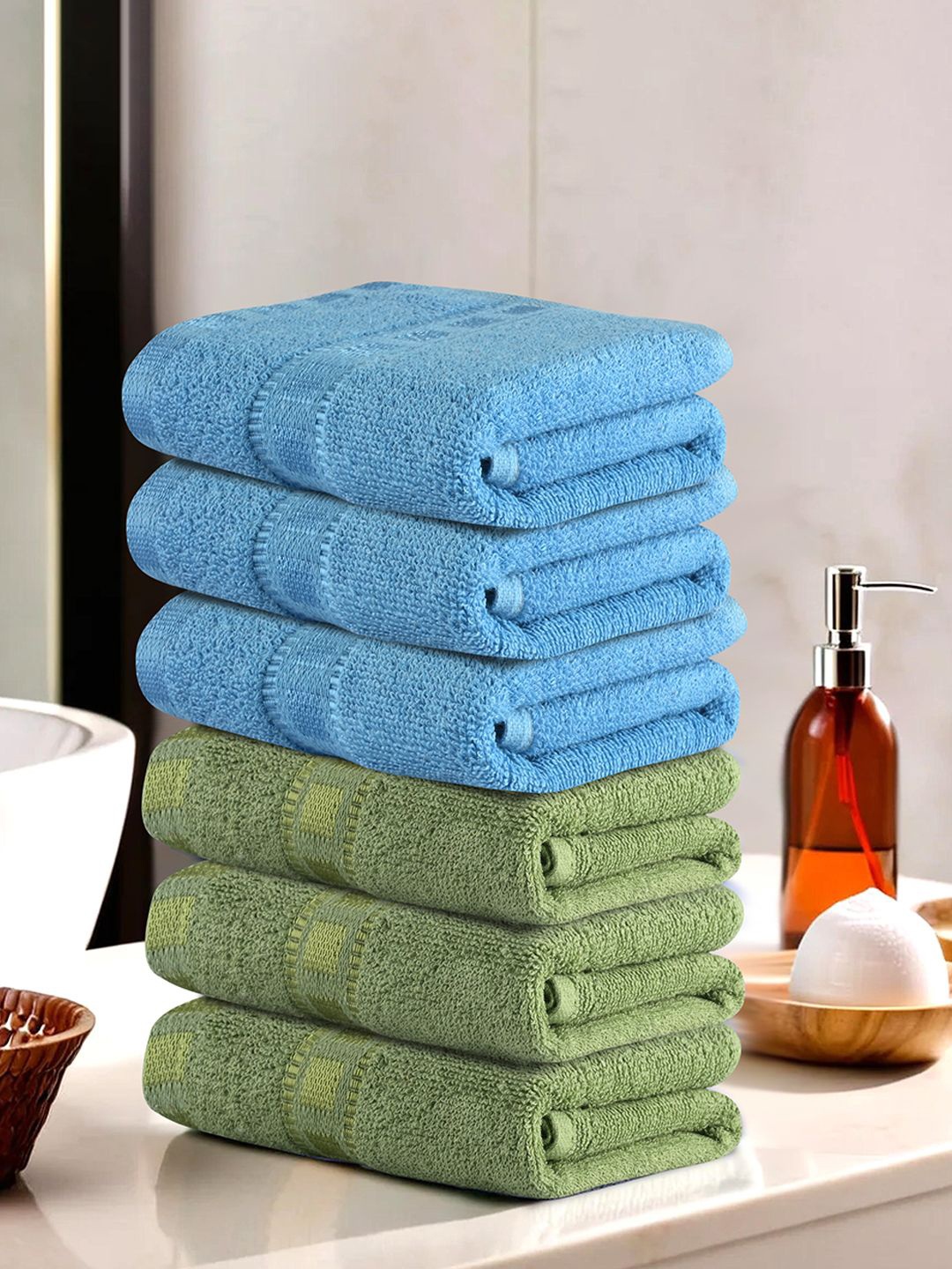 Kuber Industries Green & Blue 6 Pieces Self Design Anti Odour Cotton 225 GSM Face Towels
Kuber Industries Green & Blue 6 Pieces Self Design Anti Odour Cotton 225 GSM Face Towels