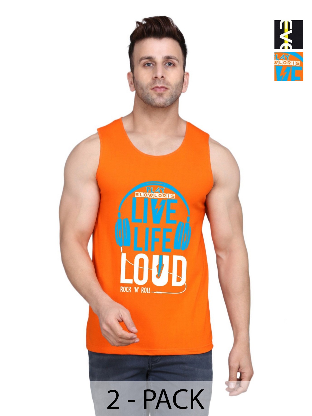 SLOWLORIS Men Pack Of 2 Typography Printed Round Neck Cotton Slim Fit T-shirts, Orange
SLOWLORIS Men Pack Of 2 Typography Printed Round Neck Cotton Slim Fit T-shirts, Orange