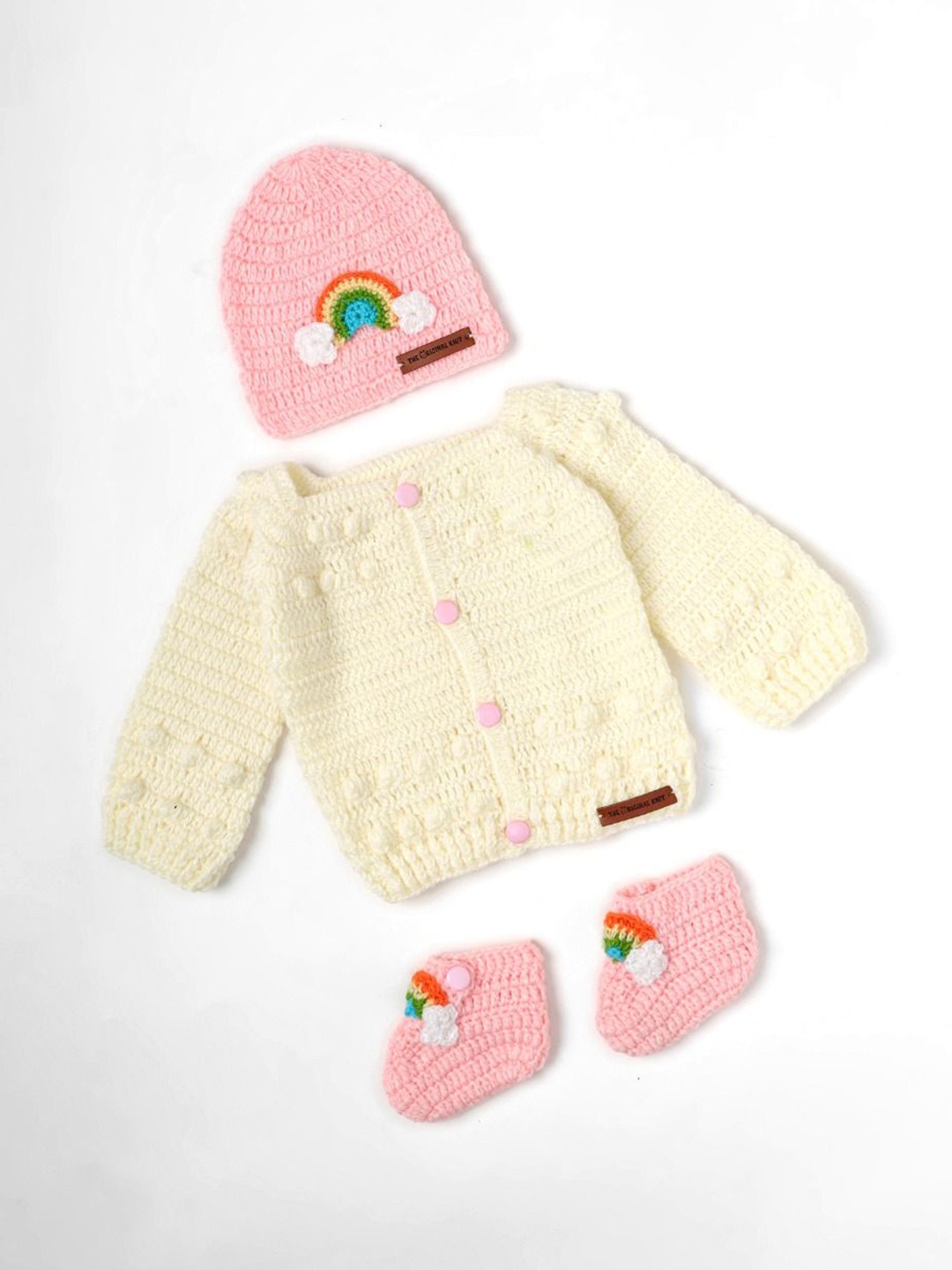 The Original Knit Infants 3-Pcs A Piece Of Rainbow Acrylic Baby Apparel Gift Set, Off white
The Original Knit Infants 3-Pcs A Piece Of Rainbow Acrylic Baby Apparel Gift Set, Off white