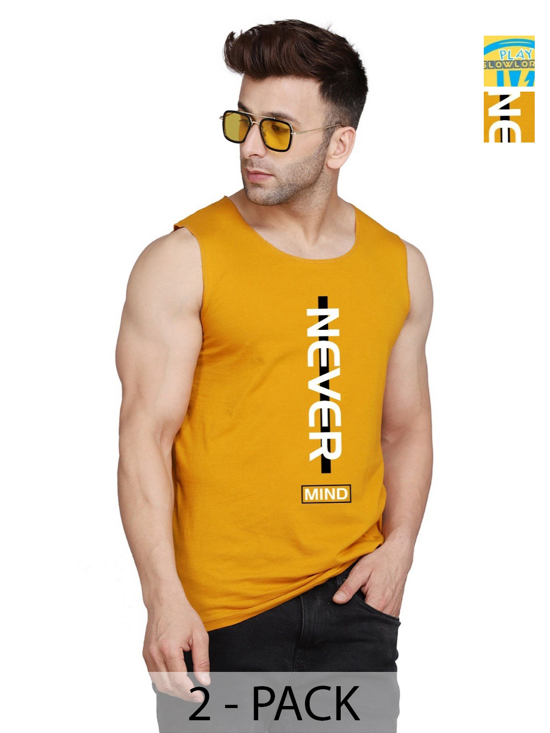 SLOWLORIS Men Pack Of 2 Typography Printed Round Neck Cotton Slim Fit T-shirts, Yellow
SLOWLORIS Men Pack Of 2 Typography Printed Round Neck Cotton Slim Fit T-shirts, Yellow