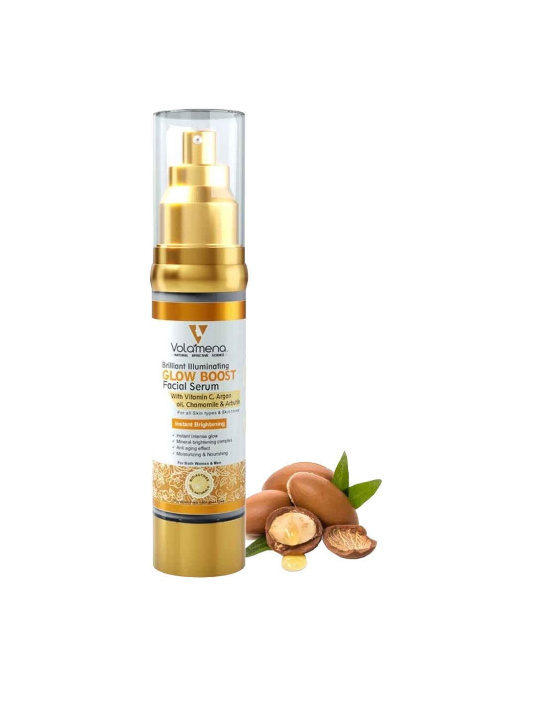 Volamena Brilliant Illuminating Glow Boost Argan Oil & Vitamin-C Face Serum- 50 ml, Transparent
Volamena Brilliant Illuminating Glow Boost Argan Oil & Vitamin-C Face Serum- 50 ml, Transparent