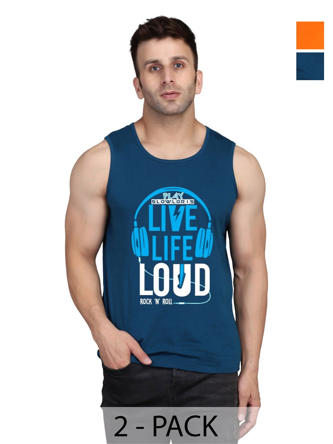 SLOWLORIS Men Pack Of 2 Typography Printed Round Neck Cotton Slim Fit T-shirts, Teal
SLOWLORIS Men Pack Of 2 Typography Printed Round Neck Cotton Slim Fit T-shirts, Teal