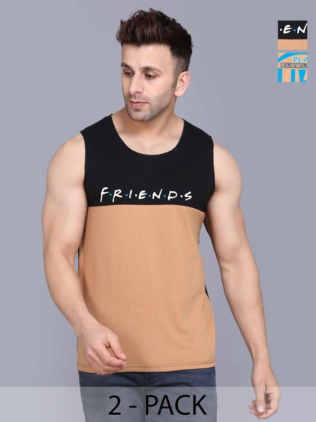 SLOWLORIS Men Pack Of 2 Typography Printed Round Neck Cotton Slim Fit T-shirts, Rust
SLOWLORIS Men Pack Of 2 Typography Printed Round Neck Cotton Slim Fit T-shirts, Rust