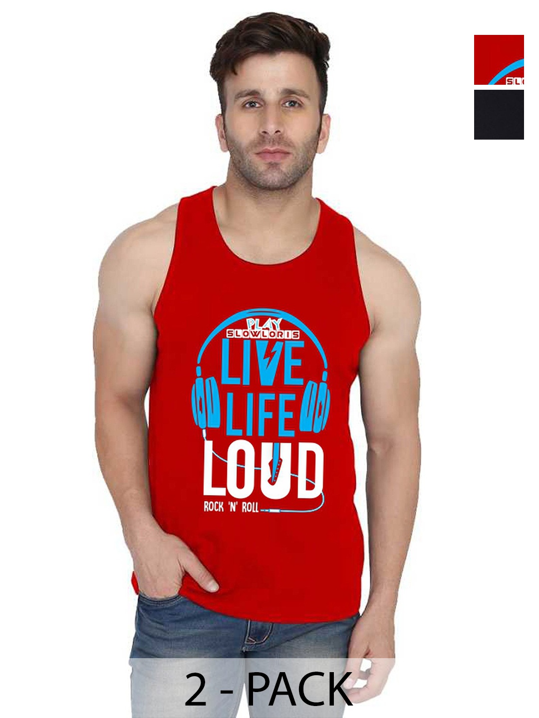 SLOWLORIS Men Pack Of 2 Typography Printed Round Neck Cotton Slim Fit T-shirts, Red
SLOWLORIS Men Pack Of 2 Typography Printed Round Neck Cotton Slim Fit T-shirts, Red