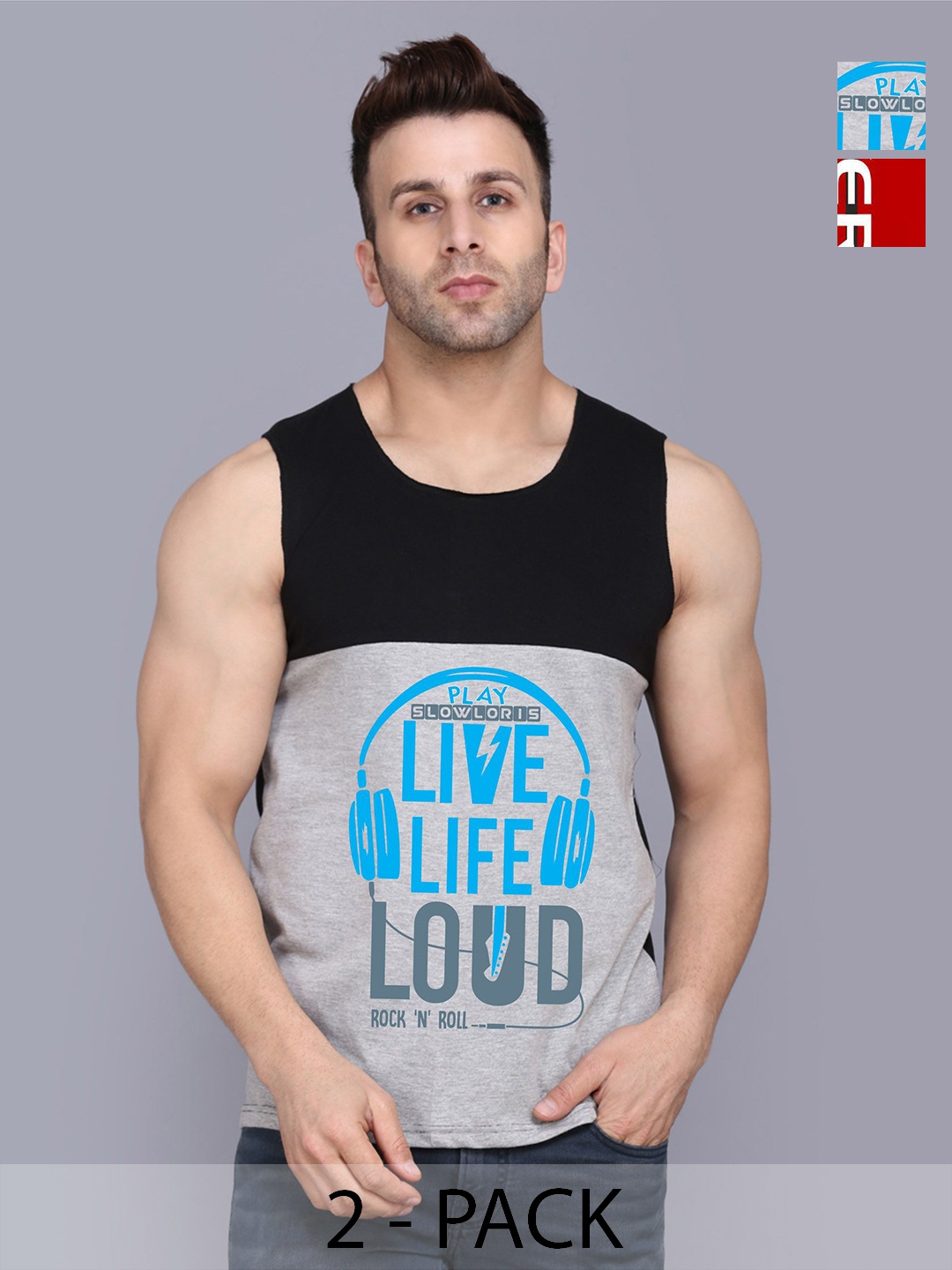 SLOWLORIS Men Pack Of 2 Typography Printed Round Neck Cotton Slim Fit T-shirts, Black
SLOWLORIS Men Pack Of 2 Typography Printed Round Neck Cotton Slim Fit T-shirts, Black