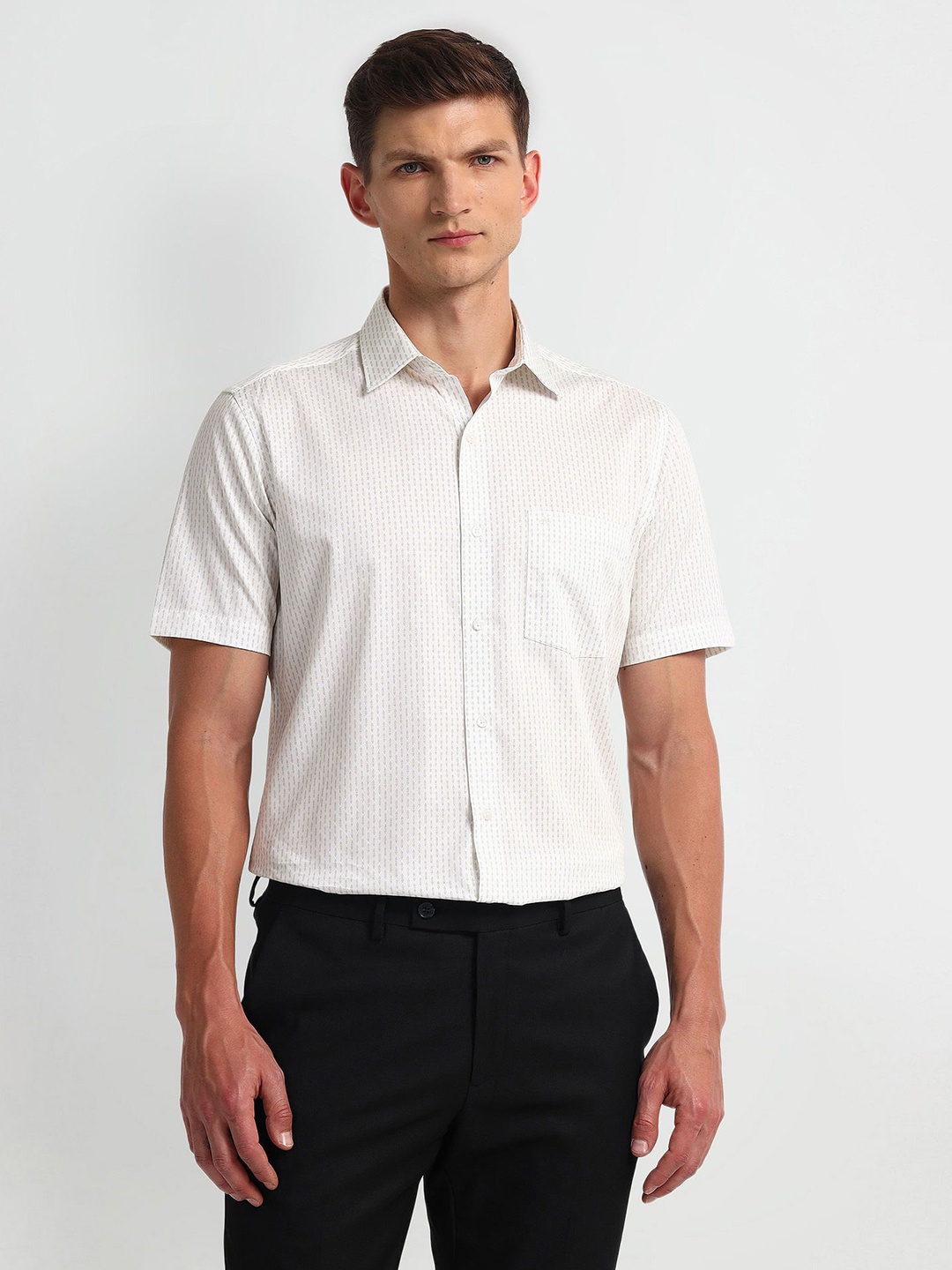 Arrow Men Modern Spread Collar Geometric Printed Cotton Slim Fit Formal Shirt, White
Arrow Men Modern Spread Collar Geometric Printed Cotton Slim Fit Formal Shirt, White
