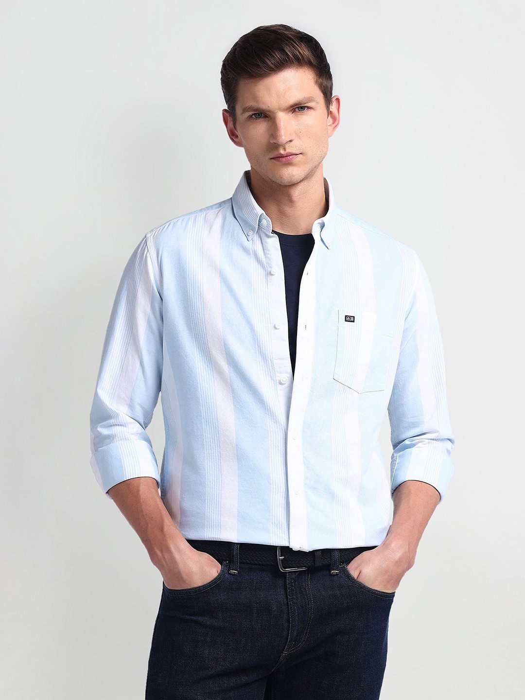Arrow Sport Men Smart Button-Down Collar Vertical Striped Cotton Slim Fit Casual Shirt, Blue
Arrow Sport Men Smart Button-Down Collar Vertical Striped Cotton Slim Fit Casual Shirt, Blue