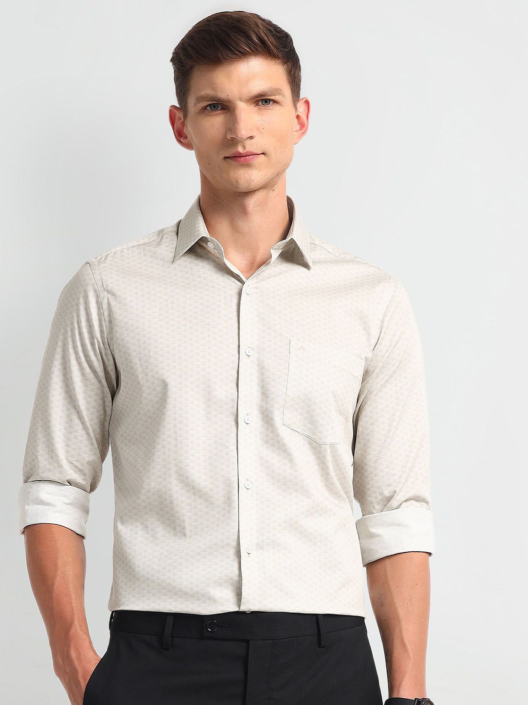 Arrow Men Modern Spread Collar Geometric Printed Cotton Slim Fit Formal Shirt, Beige
Arrow Men Modern Spread Collar Geometric Printed Cotton Slim Fit Formal Shirt, Beige