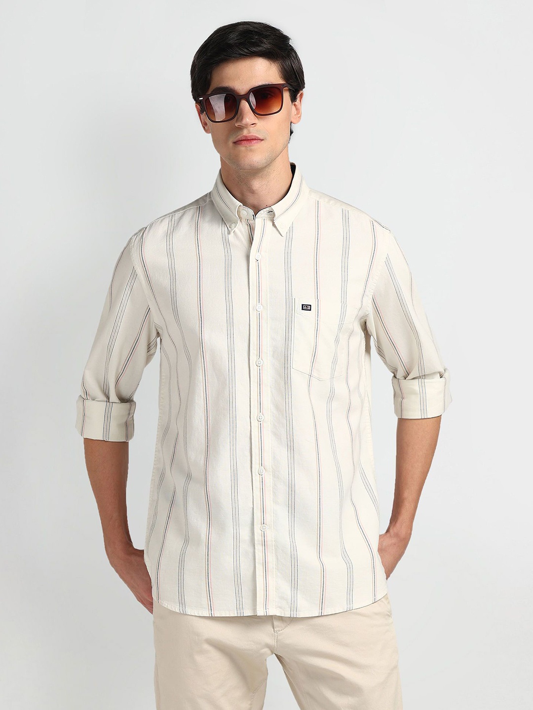Arrow Sport Men Smart Button-Down Collar Vertical Striped Cotton Slim Fit Casual Shirt, White
Arrow Sport Men Smart Button-Down Collar Vertical Striped Cotton Slim Fit Casual Shirt, White