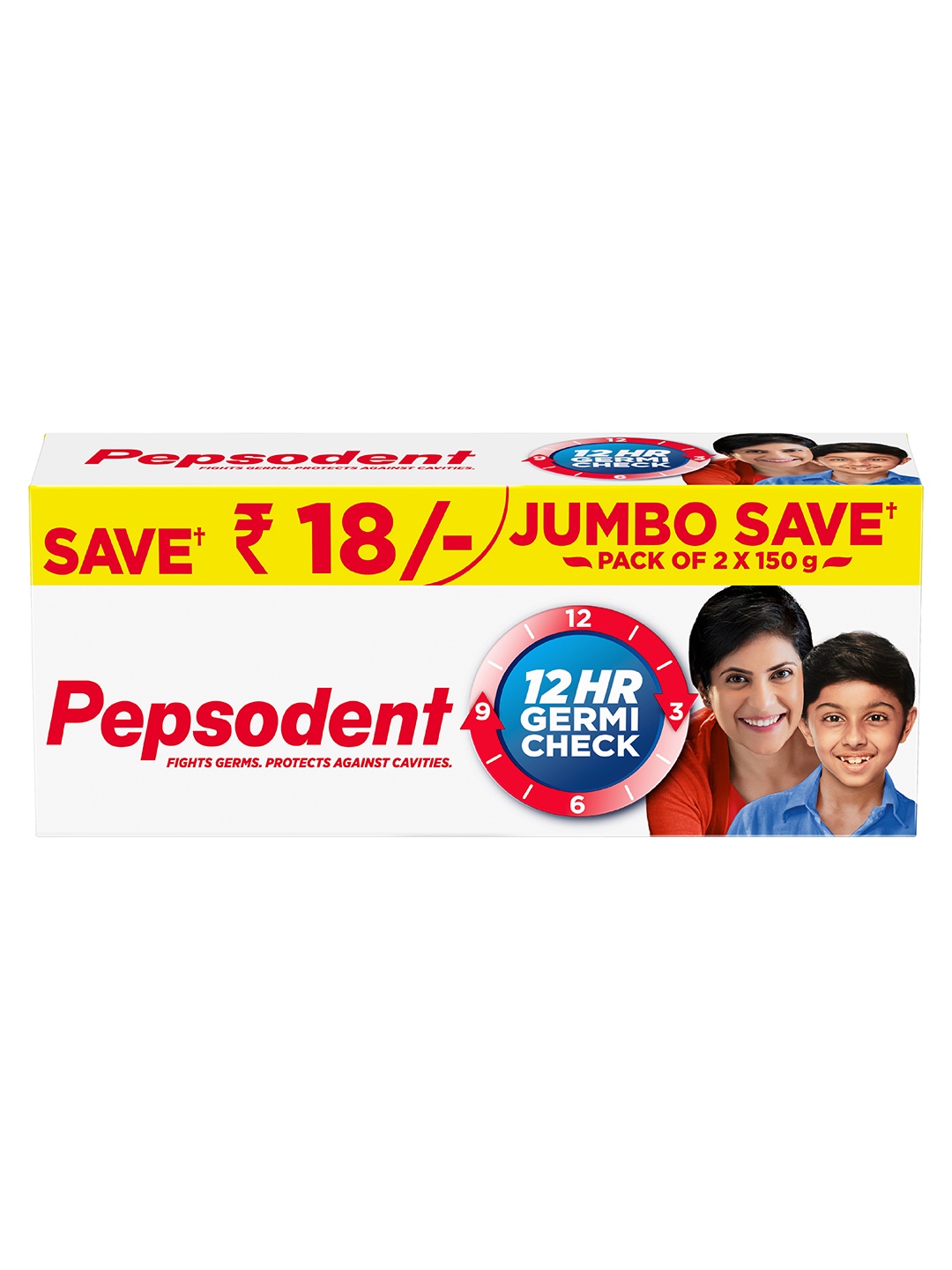 Pepsodent Set Of 2 Germicheck Anti Cavity Mint Flavour Toothpaste - 150g Each, White
Pepsodent Set Of 2 Germicheck Anti Cavity Mint Flavour Toothpaste - 150g Each, White