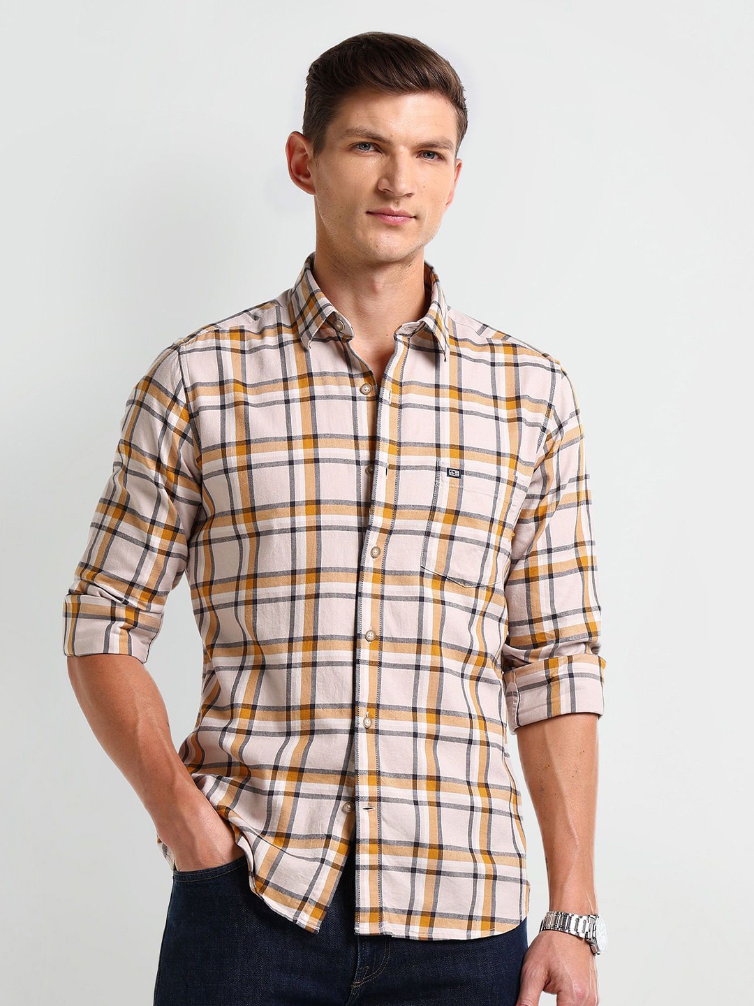Arrow Men Modern Spread Collar Tartan Checked Cotton Slim Fit Casual Shirt, Off white
Arrow Men Modern Spread Collar Tartan Checked Cotton Slim Fit Casual Shirt, Off white