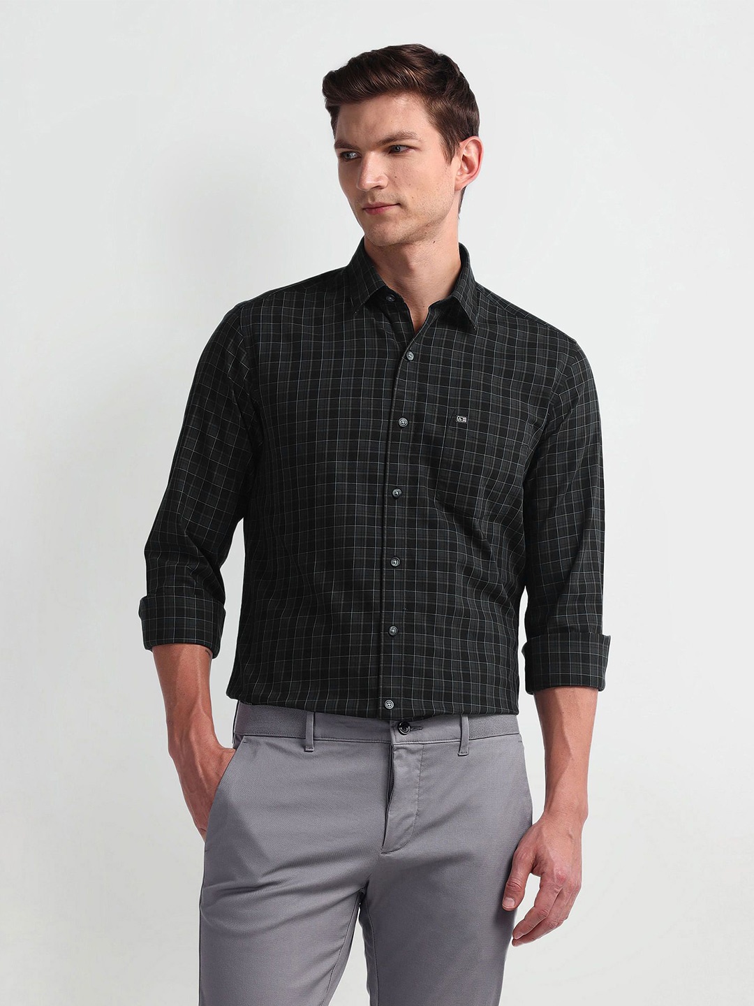 Arrow Sport Men Smart Spread Collar Tartan Checked Cotton Slim Fit Casual Shirt, Grey
Arrow Sport Men Smart Spread Collar Tartan Checked Cotton Slim Fit Casual Shirt, Grey