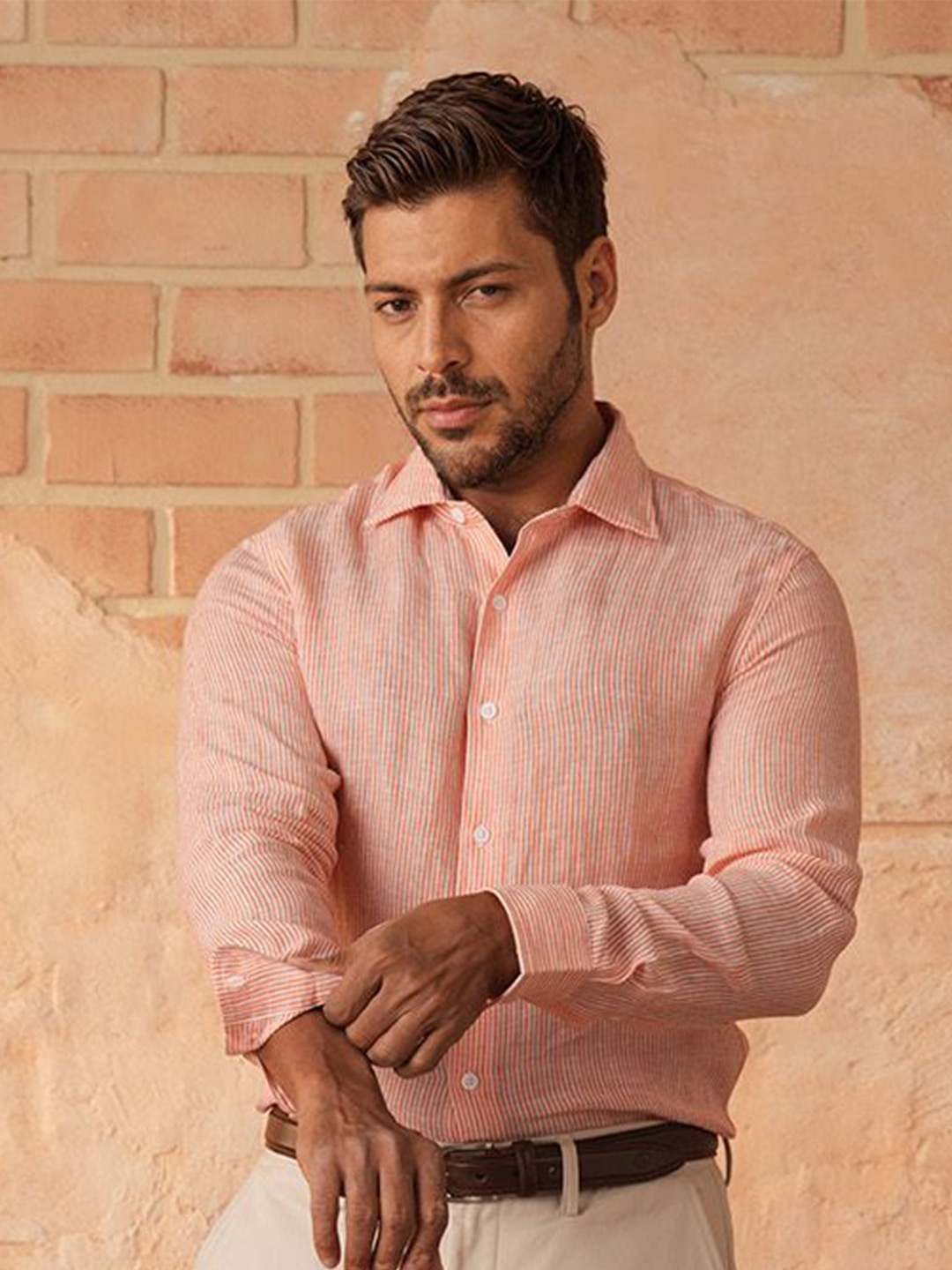 Monks of Method Men Relaxed Spread Collar Striped Linen Relaxed Fit Casual Shirt, Coral
Monks of Method Men Relaxed Spread Collar Striped Linen Relaxed Fit Casual Shirt, Coral