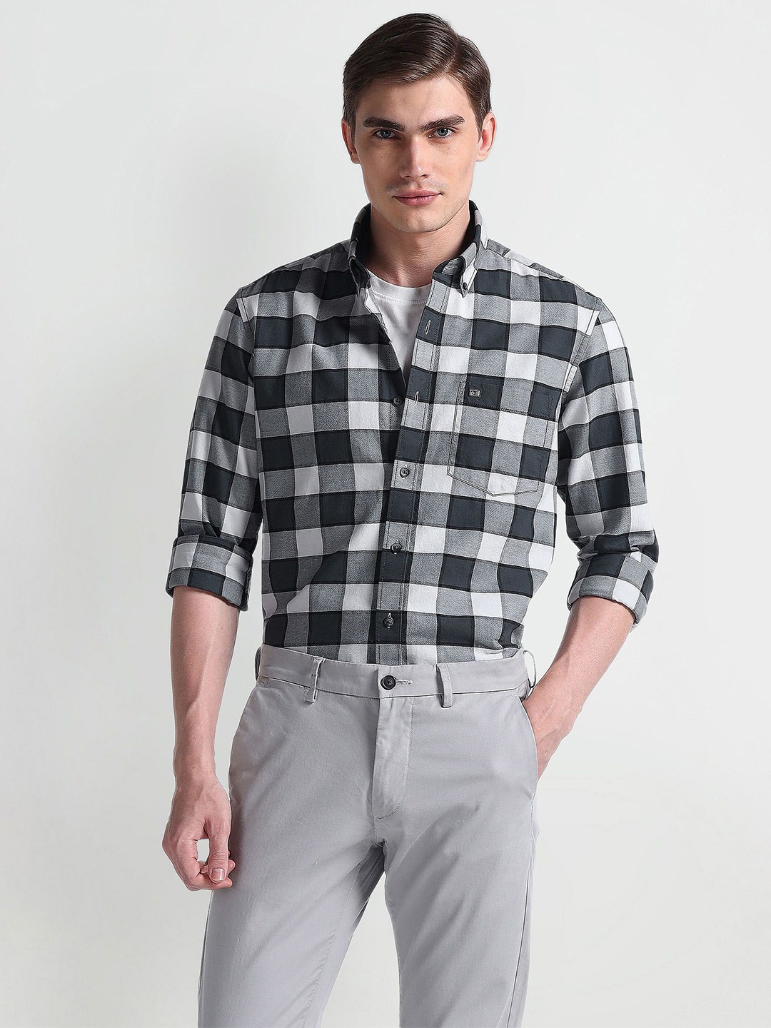 Arrow Sport Men Smart Button-Down Collar Buffalo Checked Cotton Slim Fit Casual Shirt, Grey
Arrow Sport Men Smart Button-Down Collar Buffalo Checked Cotton Slim Fit Casual Shirt, Grey