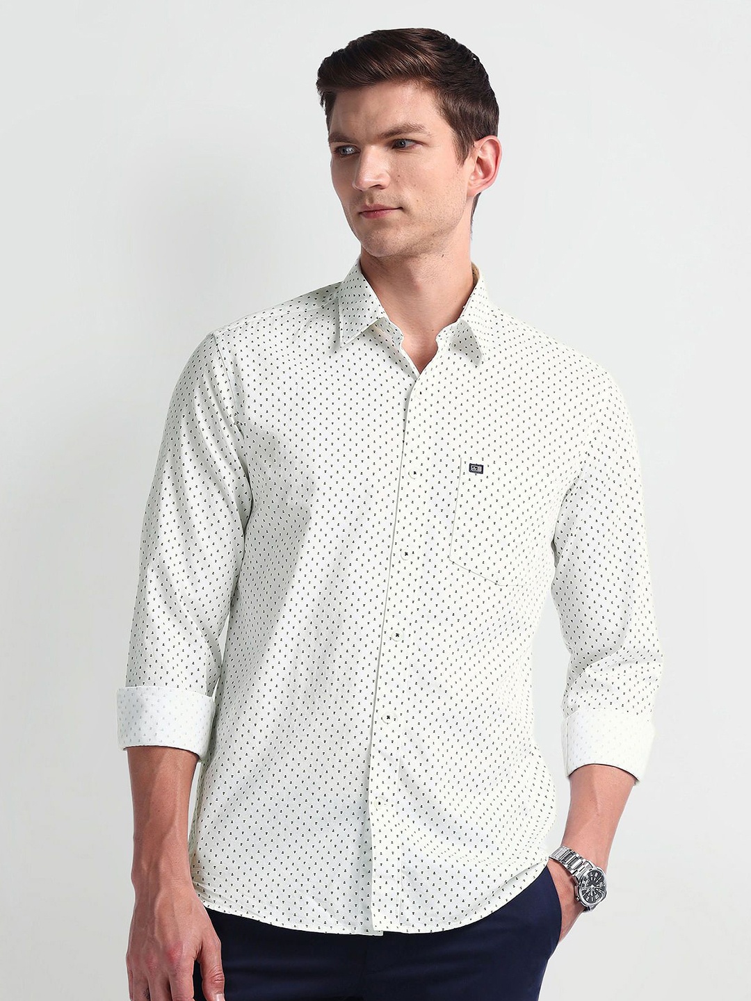 Arrow Sport Men Smart Spread Collar Micro Ditsy Printed Cotton Slim Fit Casual Shirt, White
Arrow Sport Men Smart Spread Collar Micro Ditsy Printed Cotton Slim Fit Casual Shirt, White